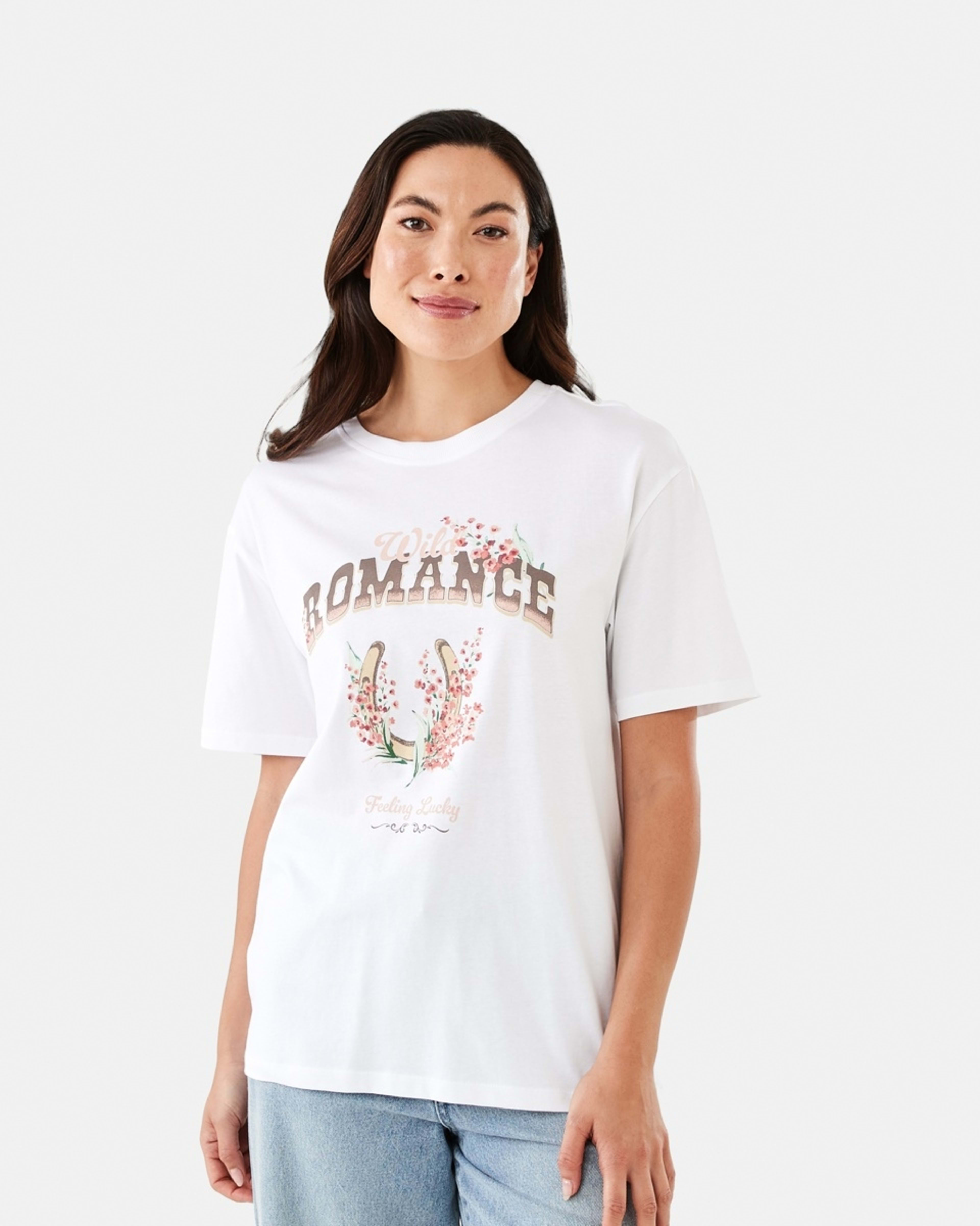 1 Short Sleeve Oversized Boyfriend T-shirt Wld Romnce, 1 of 5