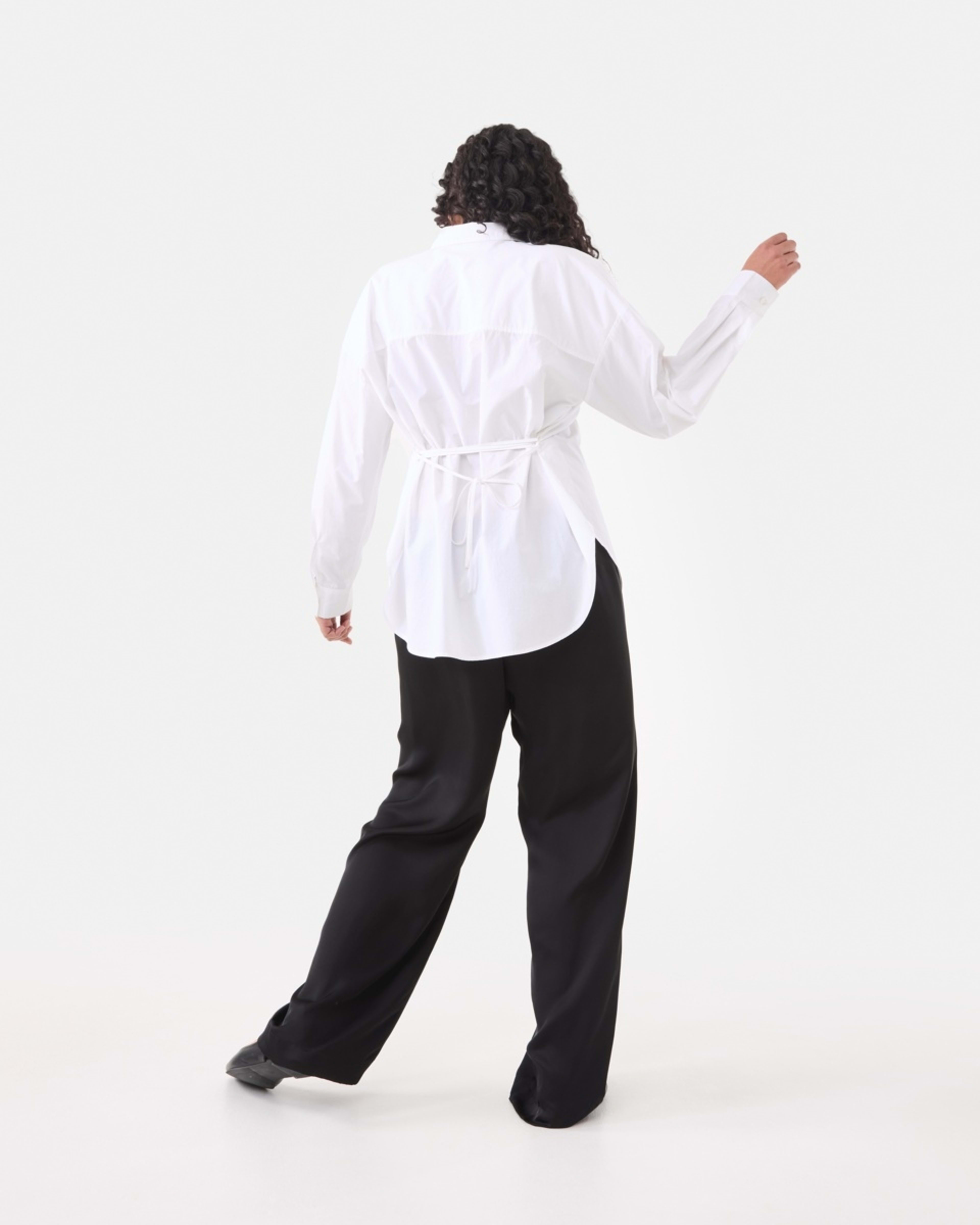 4 Long Sleeve Tie Back Detail Shirt White, 4 of 8