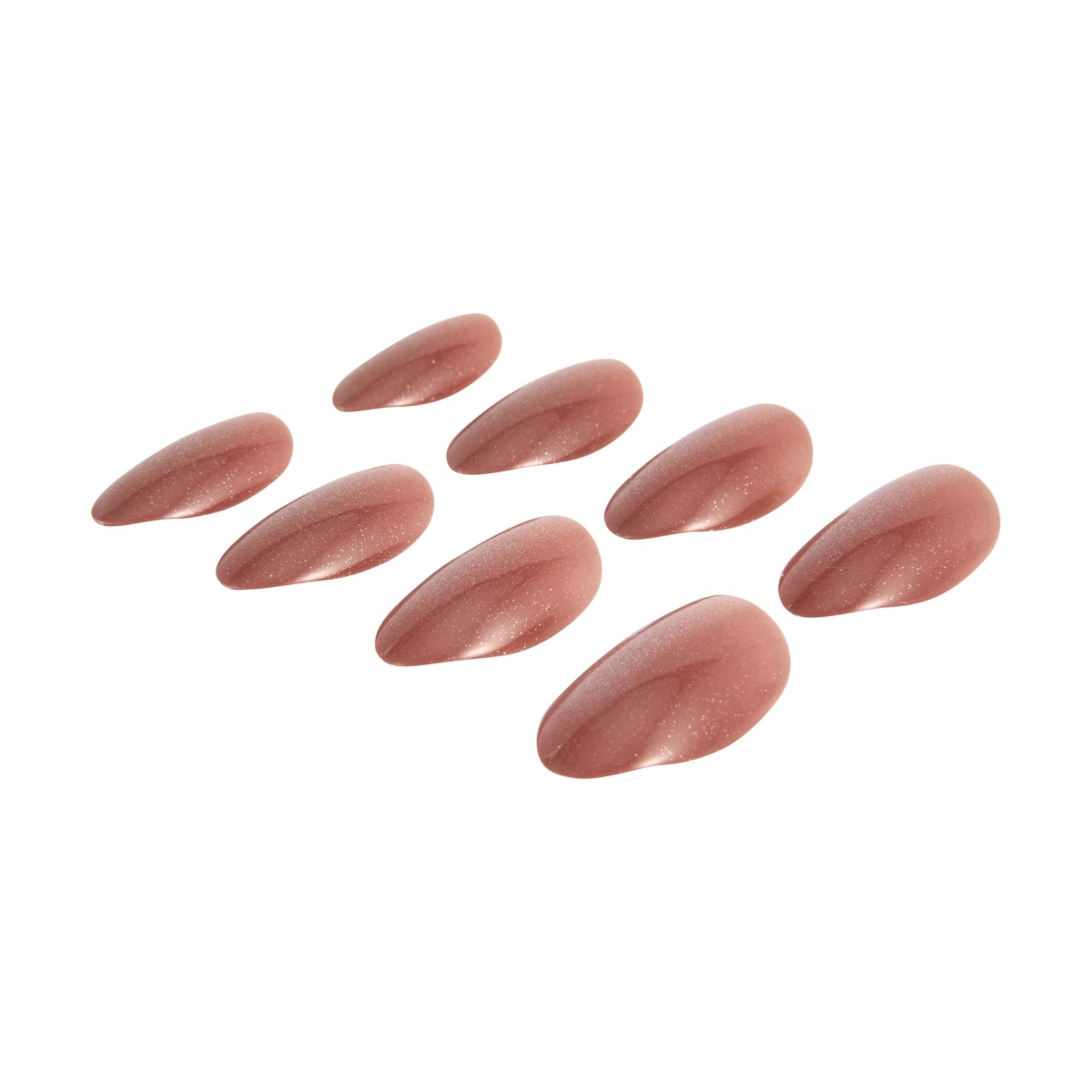 4 OXX Cosmetics 24 Pack Artificial Nails with Adhesive - Almond Shape, Brown, 4 of 5