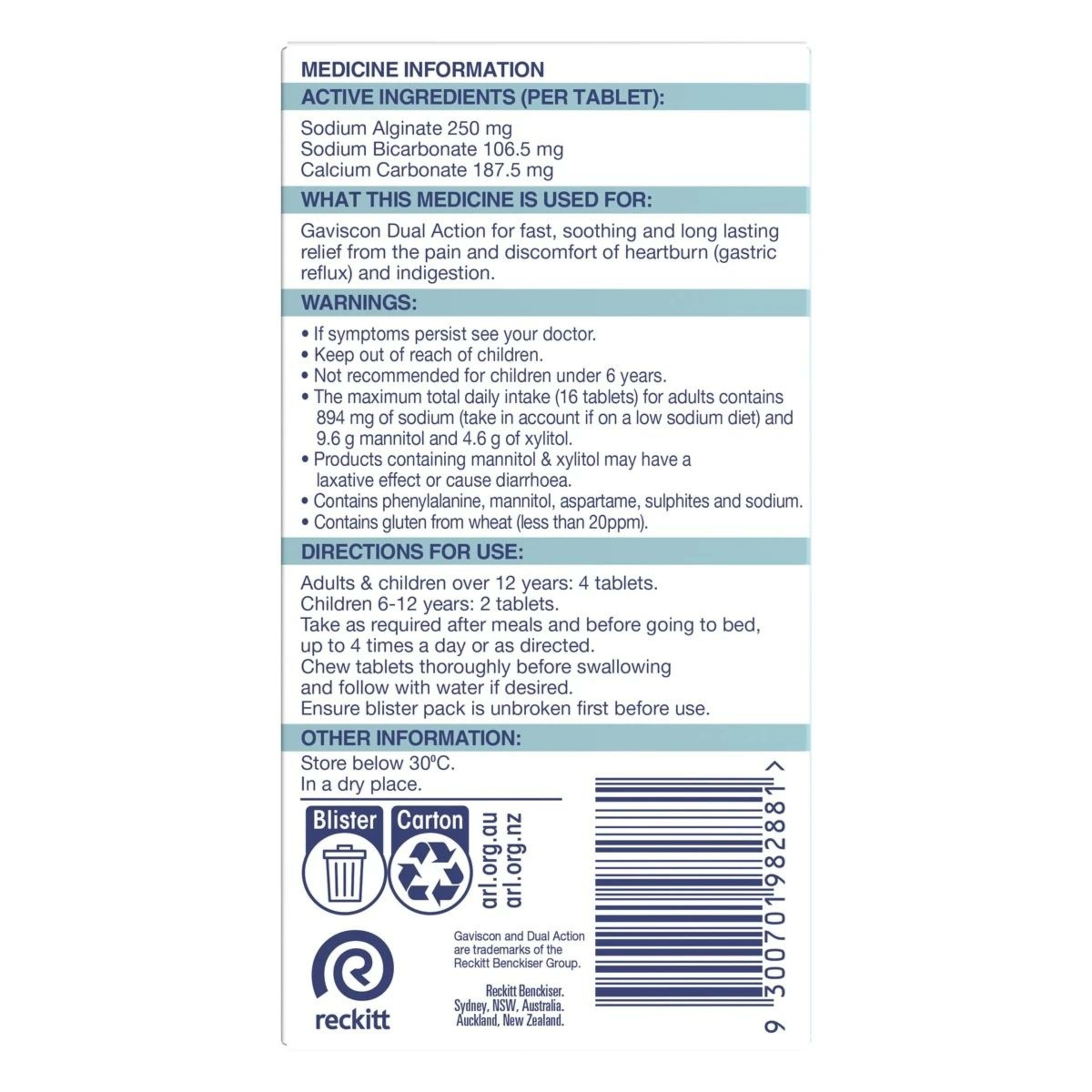 3 16 Pack Gaviscon Dual Action Tablets - Peppermint, 3 of 10