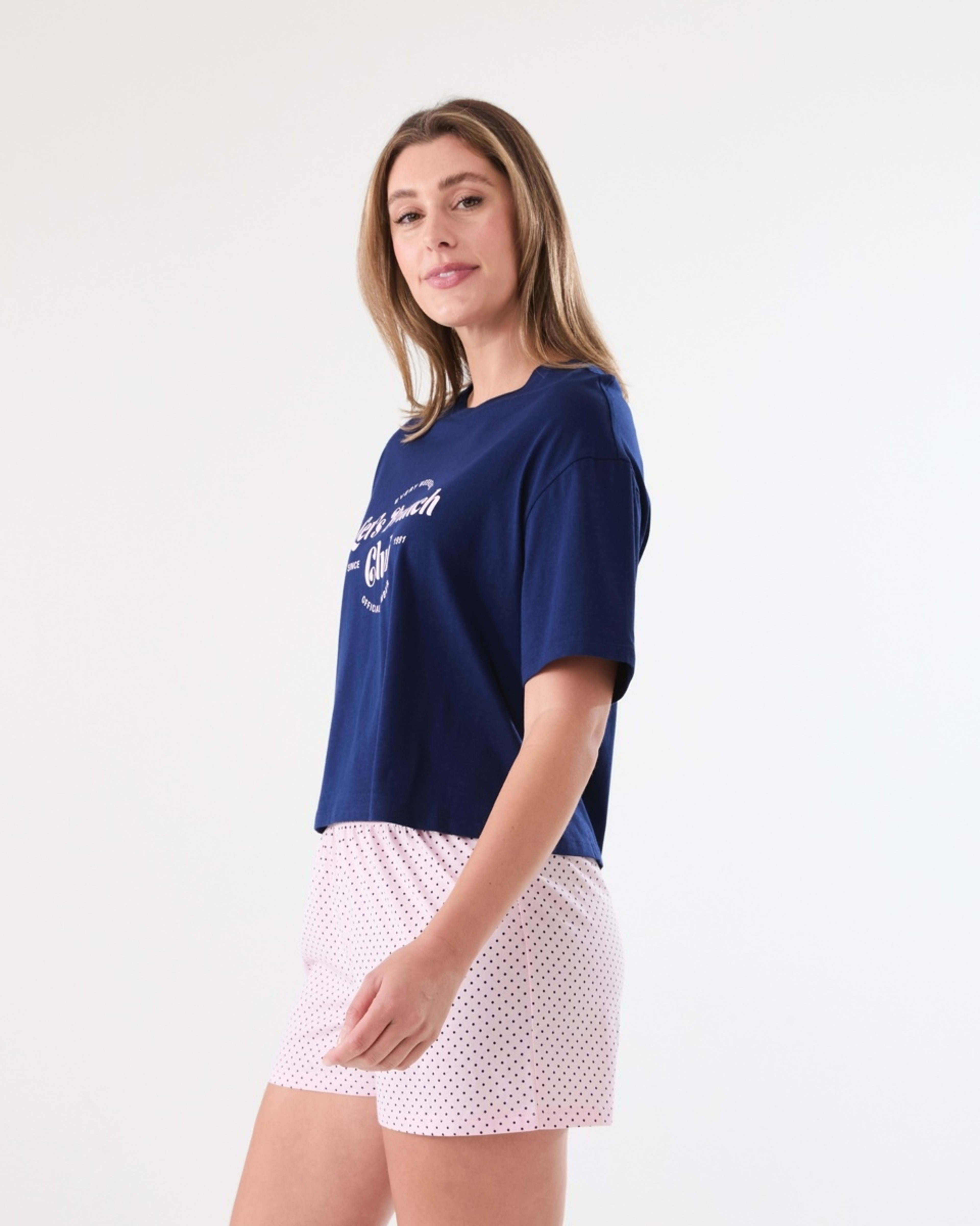 2 Knit T-shirt and Shorts Pyjama Set BRUNCH CLUB BALLERINA, 2 of 6