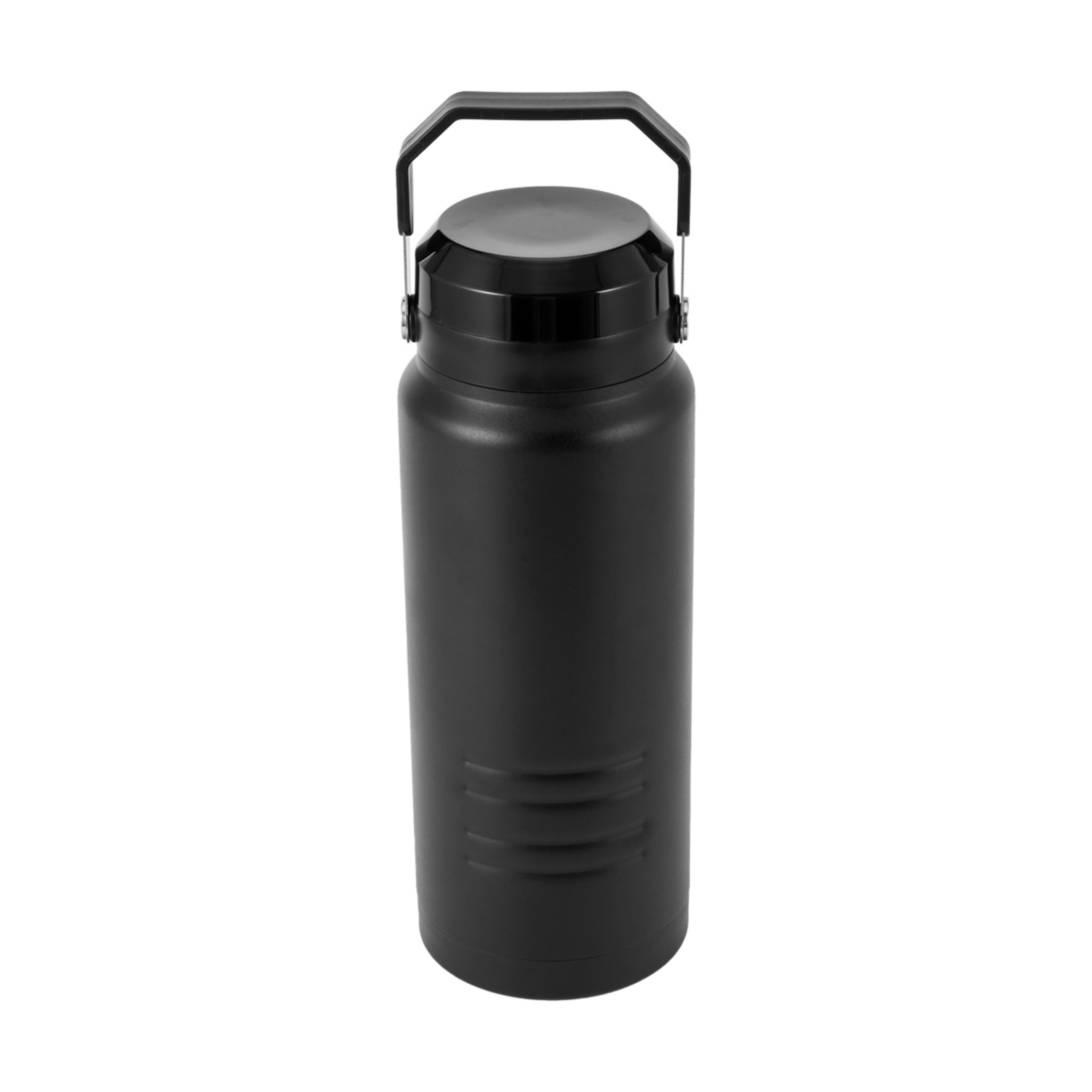 1 2L Black Stainless Steel Top Handle Drink Bottle