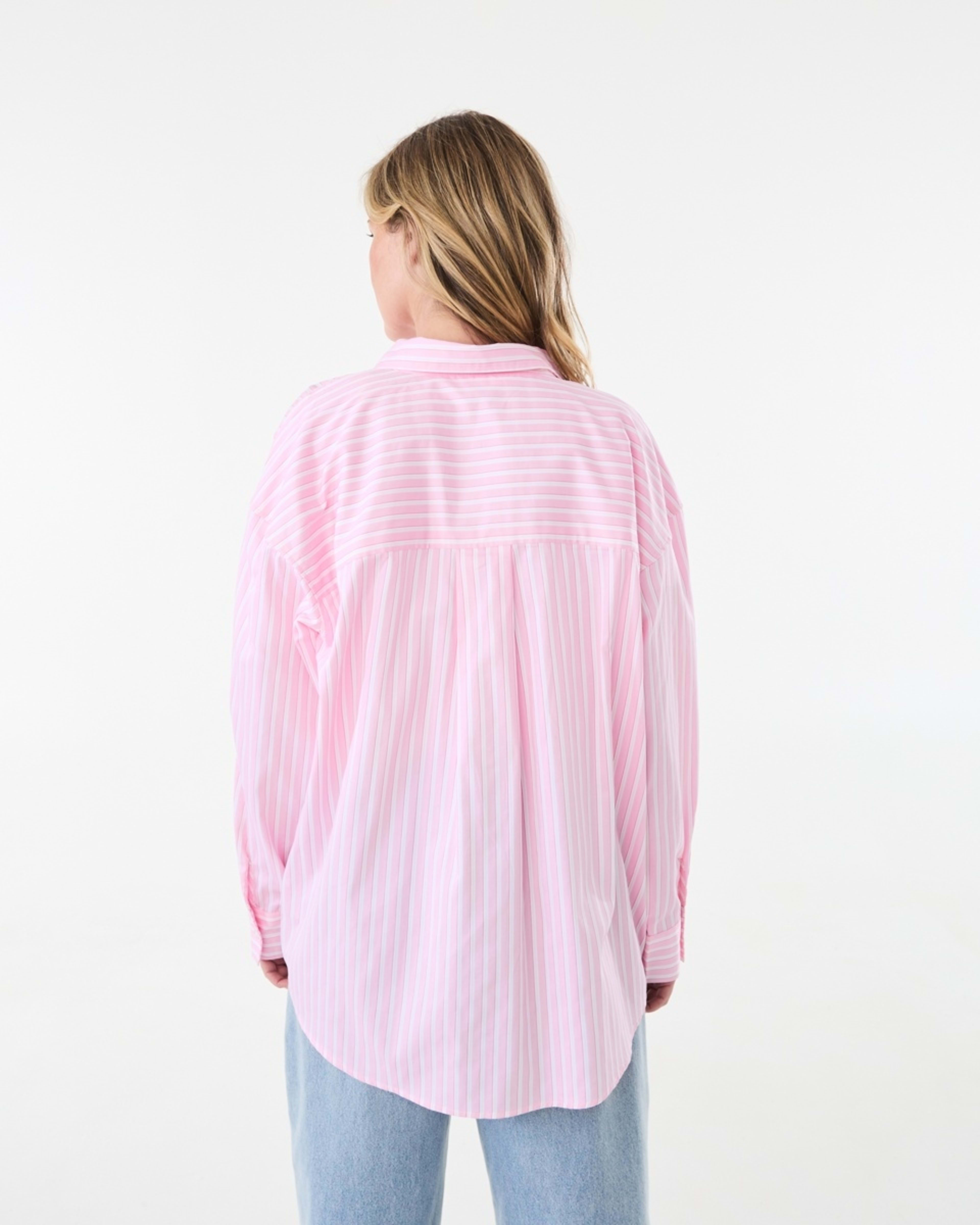5 Long Sleeve Boyfriend Shirt Pink Strp, 5 of 8