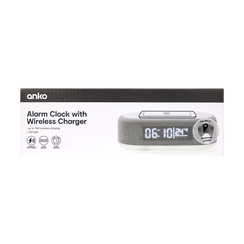 Alarm Clock with Wireless Charger Kmart