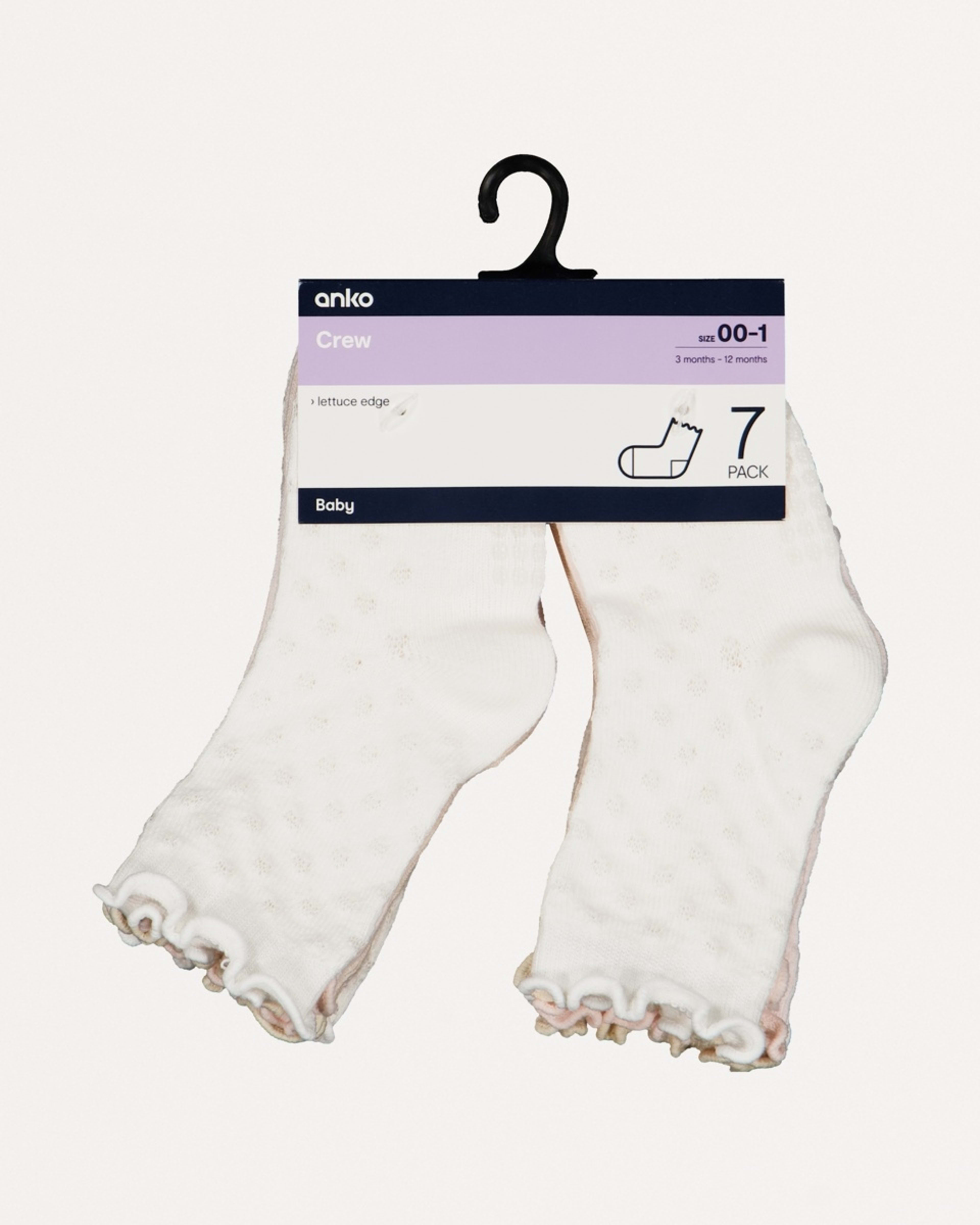 2 7 Pack Lettuce Edge Socks Pur Rib, 2 of 2