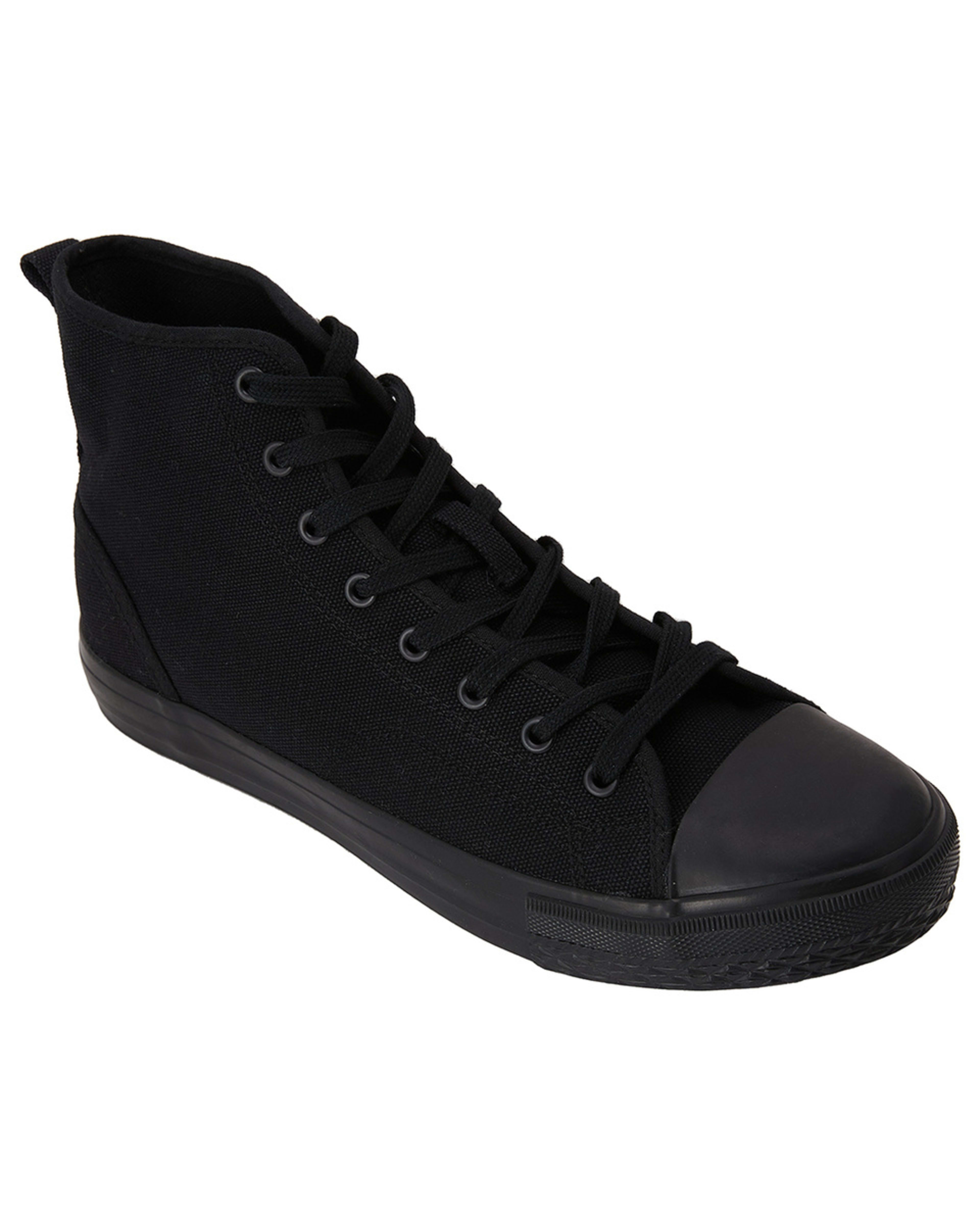 1 High Top Canvas Shoes Black