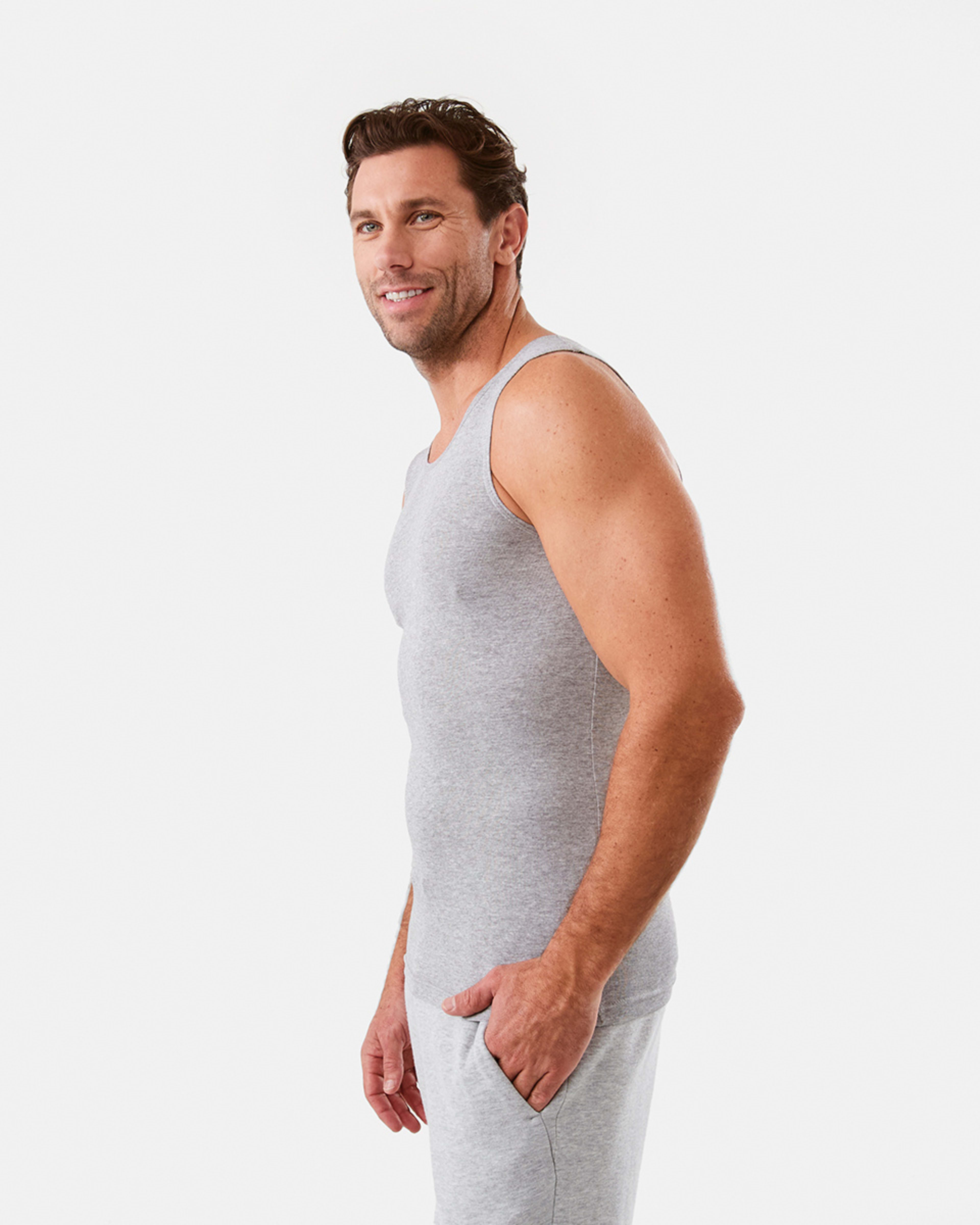2 3 Pack Singlets GREY MARLE, 2 of 7