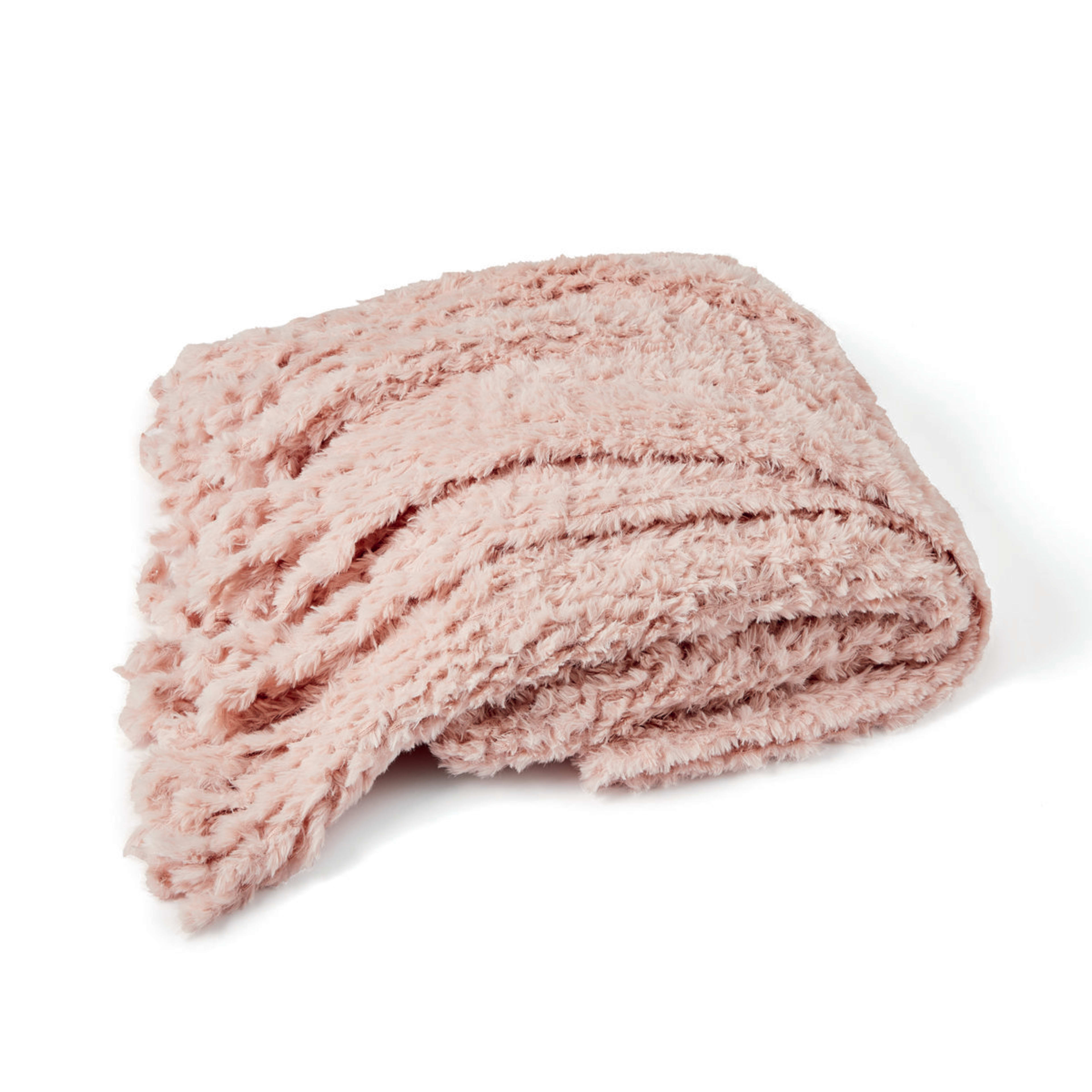 Faux Feather Yarn Throw Pink Kmart NZ