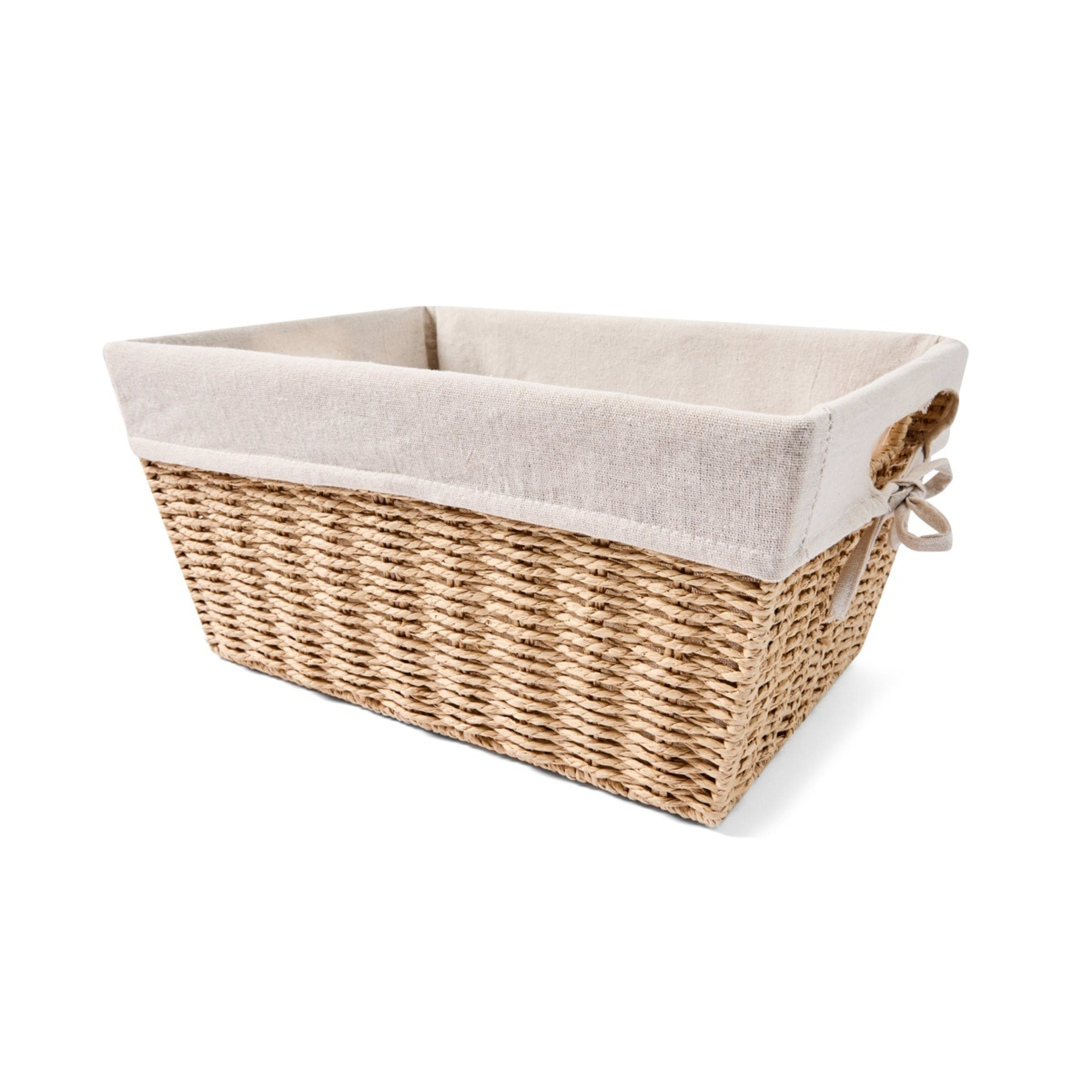 1 Paper Rope Basket with Liner - Beige