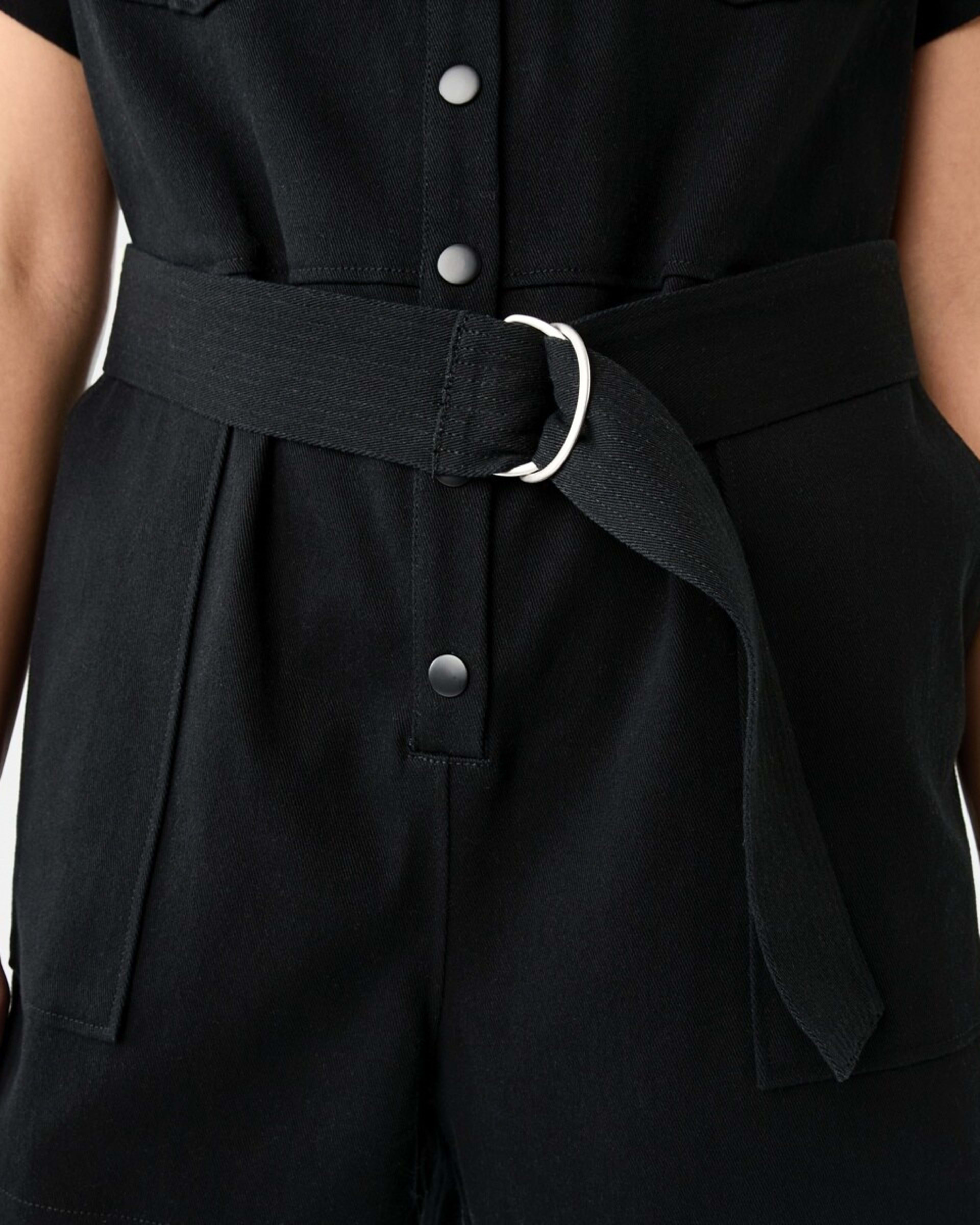 8 Short Sleeve Belted Playsuit BLACK, 8 of 11