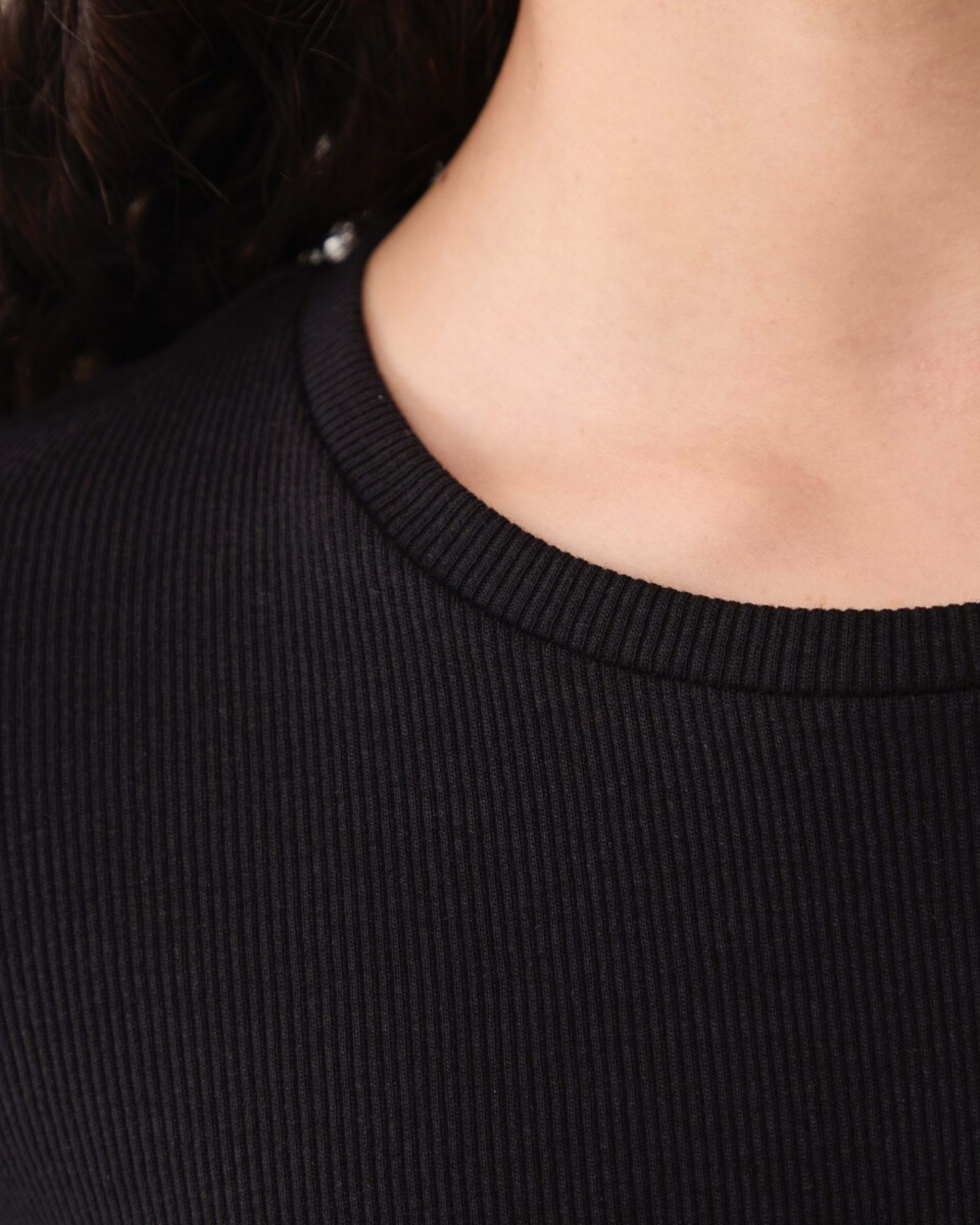 5 Short Sleeve Rib Top BLACK, 5 of 7