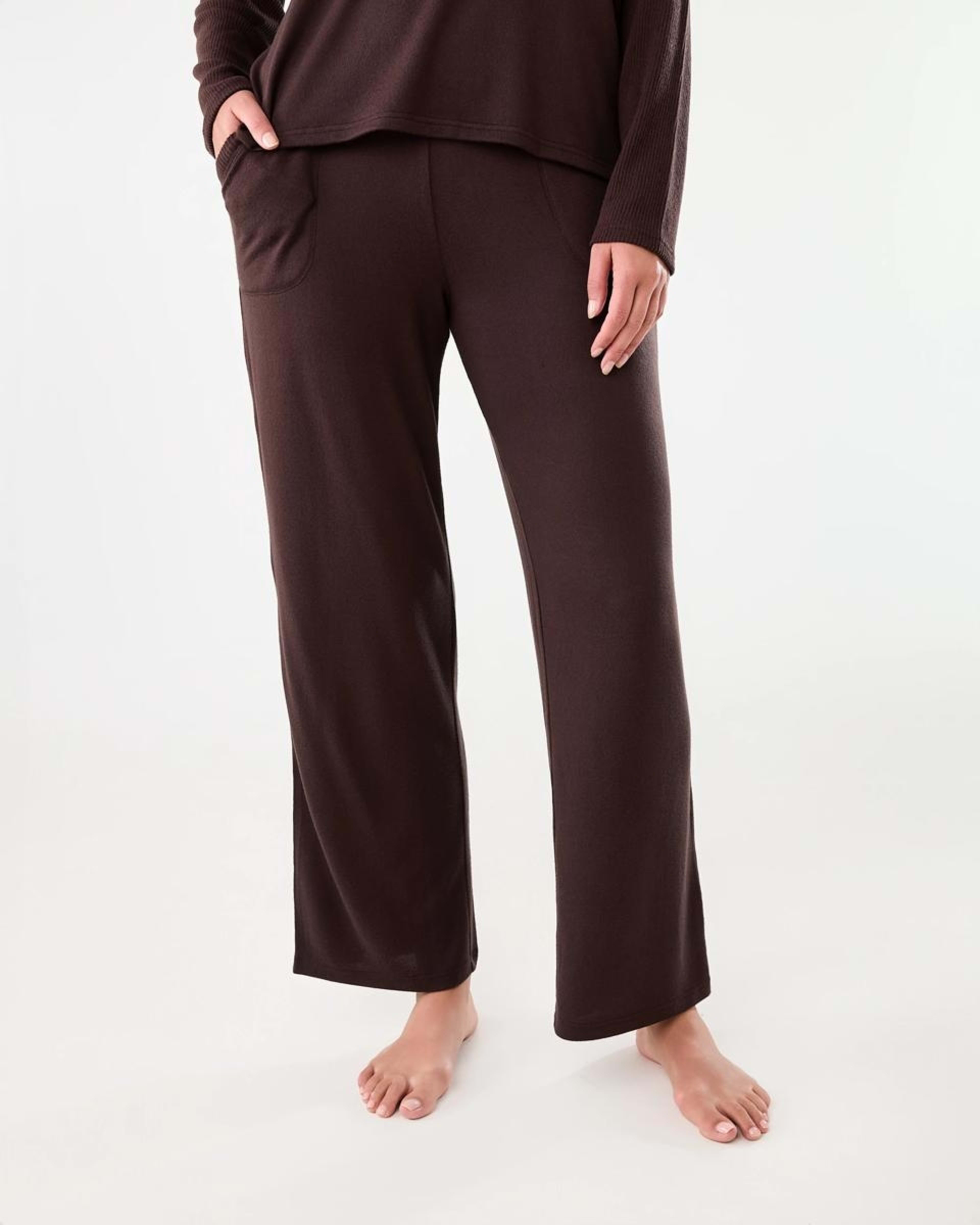 1 Super Soft Rib Trim Lounge Pants Choc Chip, 1 of 6
