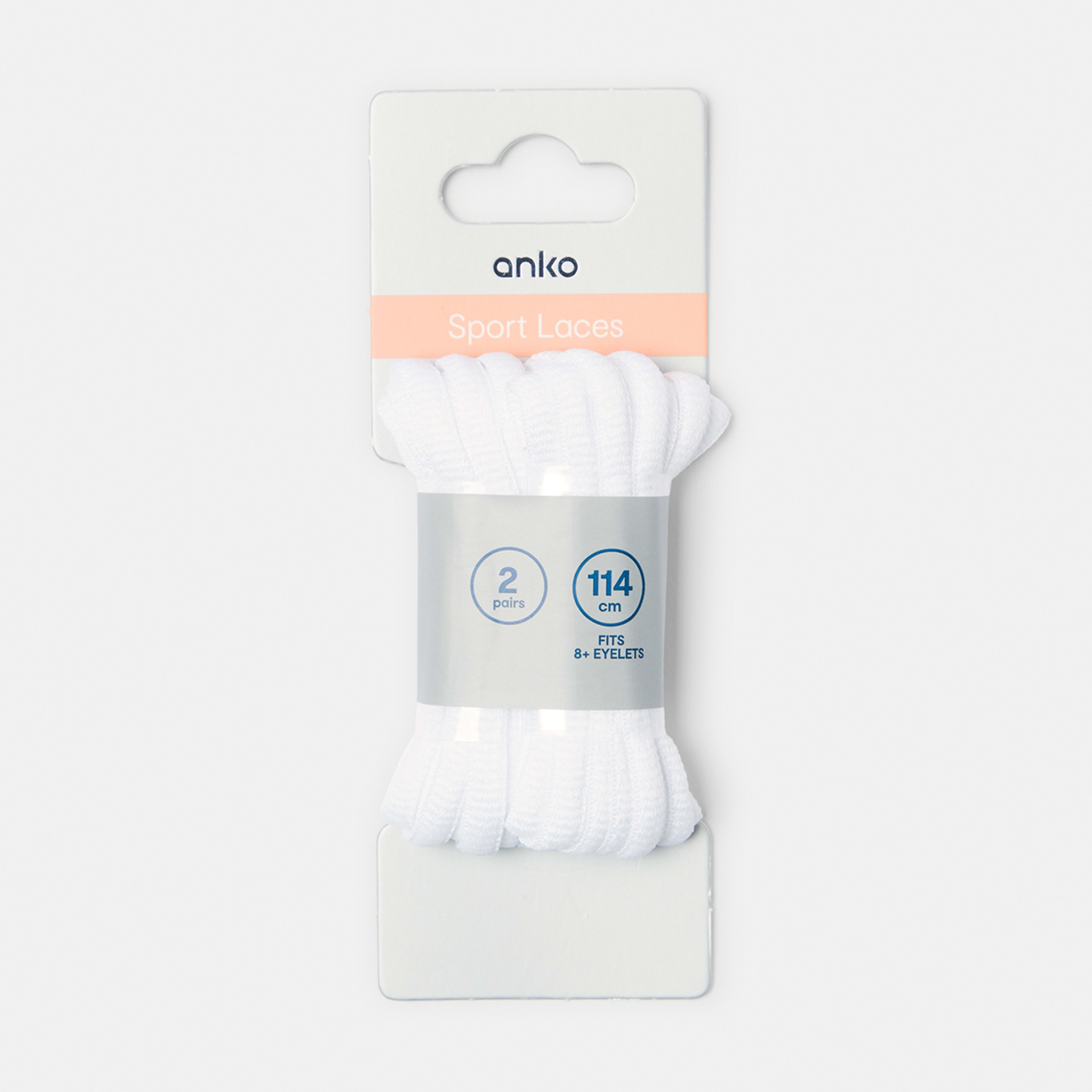 1 2 Pack Sport Laces - White