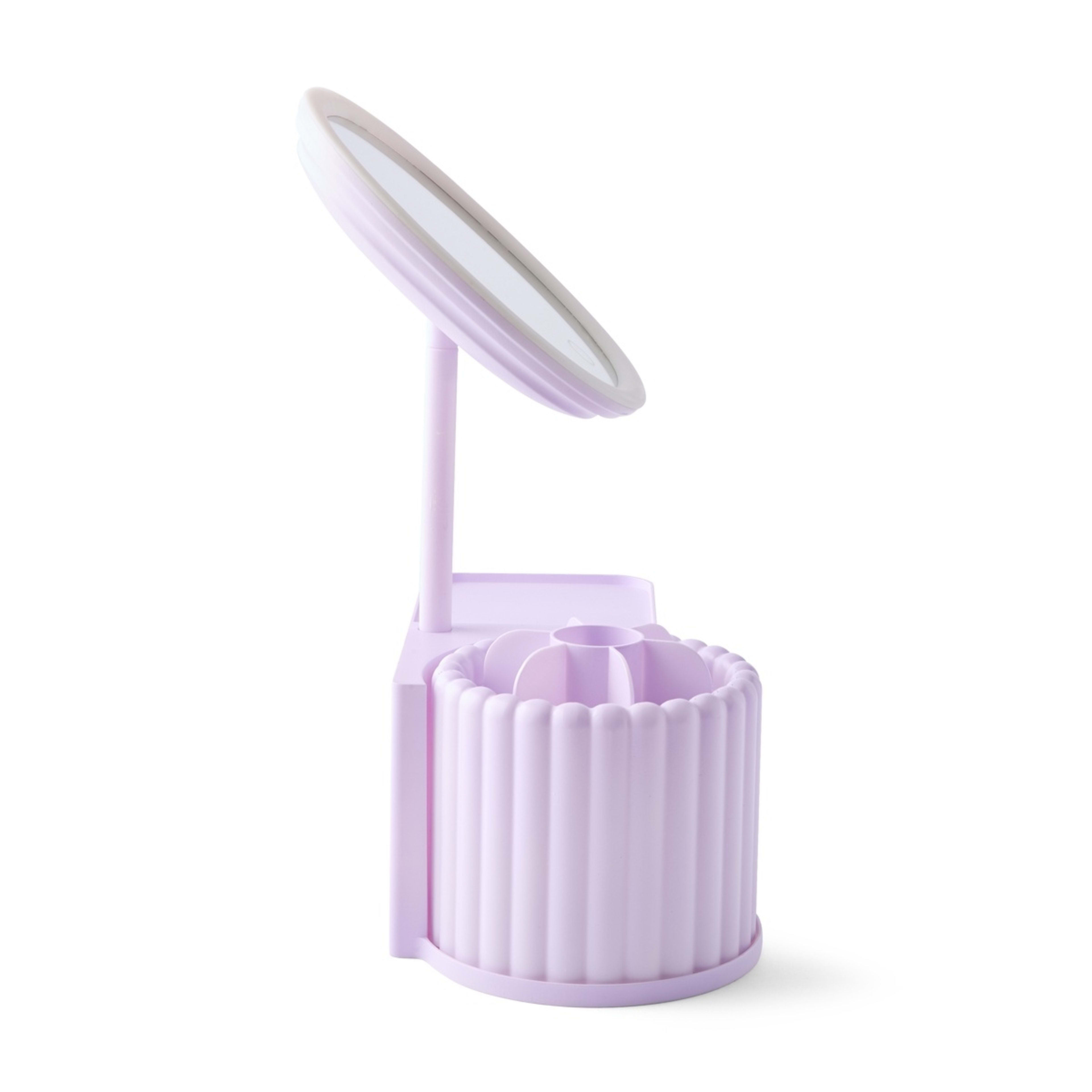 8 Cosmetic Organiser with Mirror - Lilac, 8 of 10