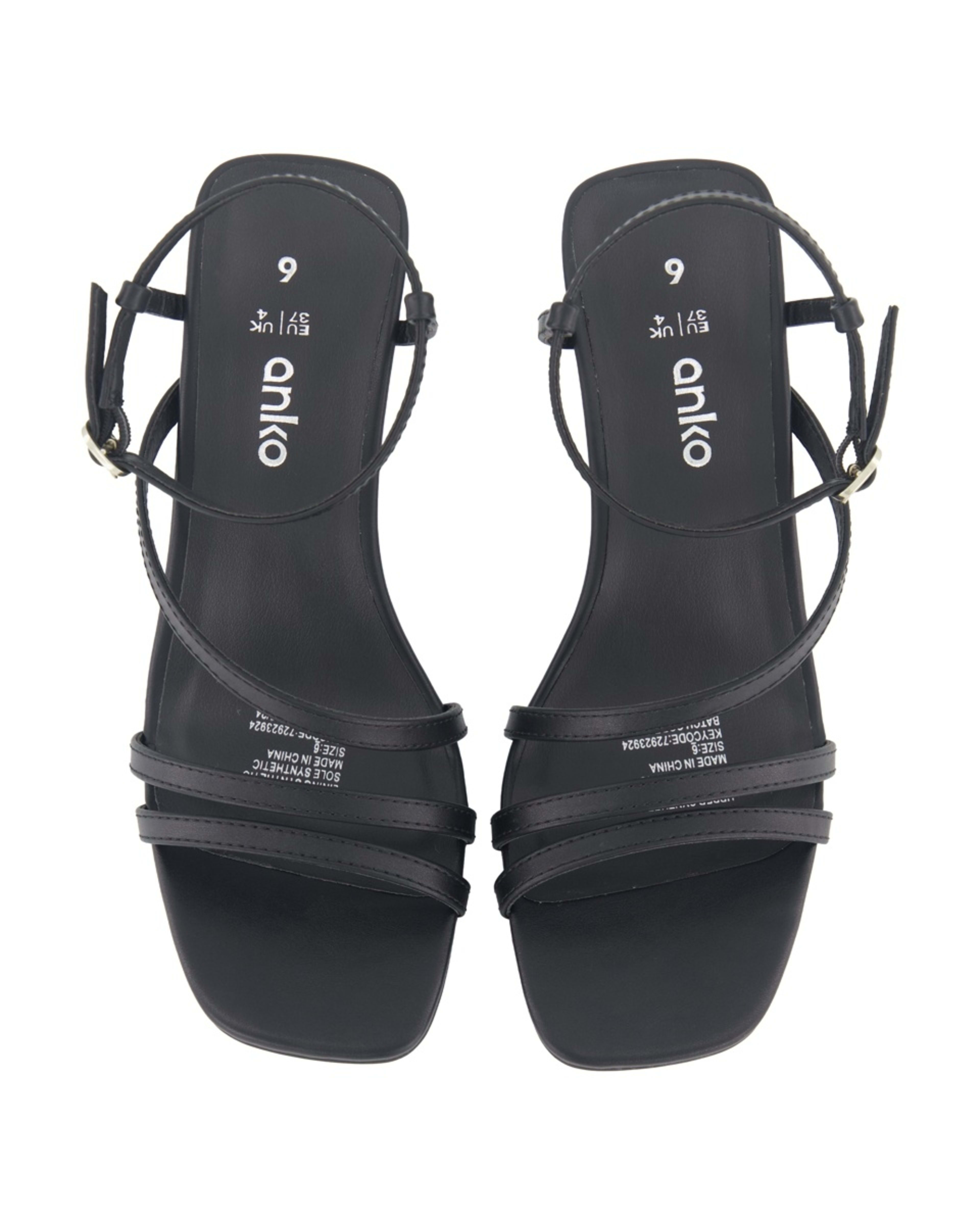 4 Strappy Heel Sandals Black, 4 of 6