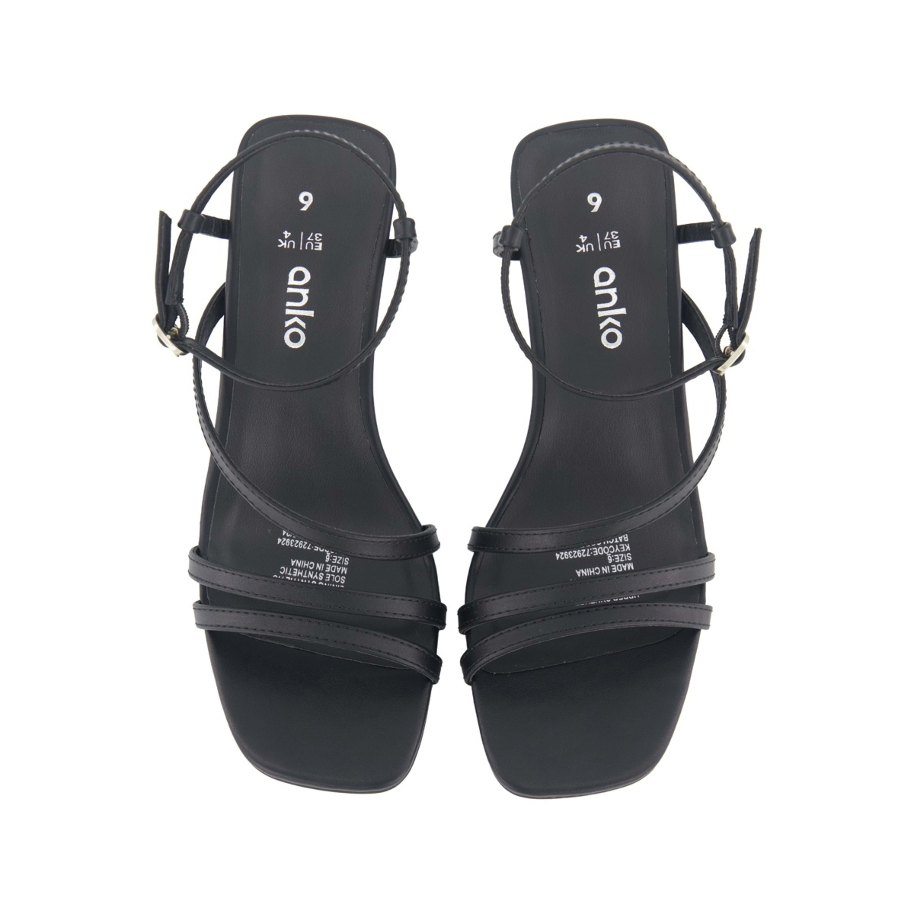 4 Strappy Heel Sandals Black, 4 of 6
