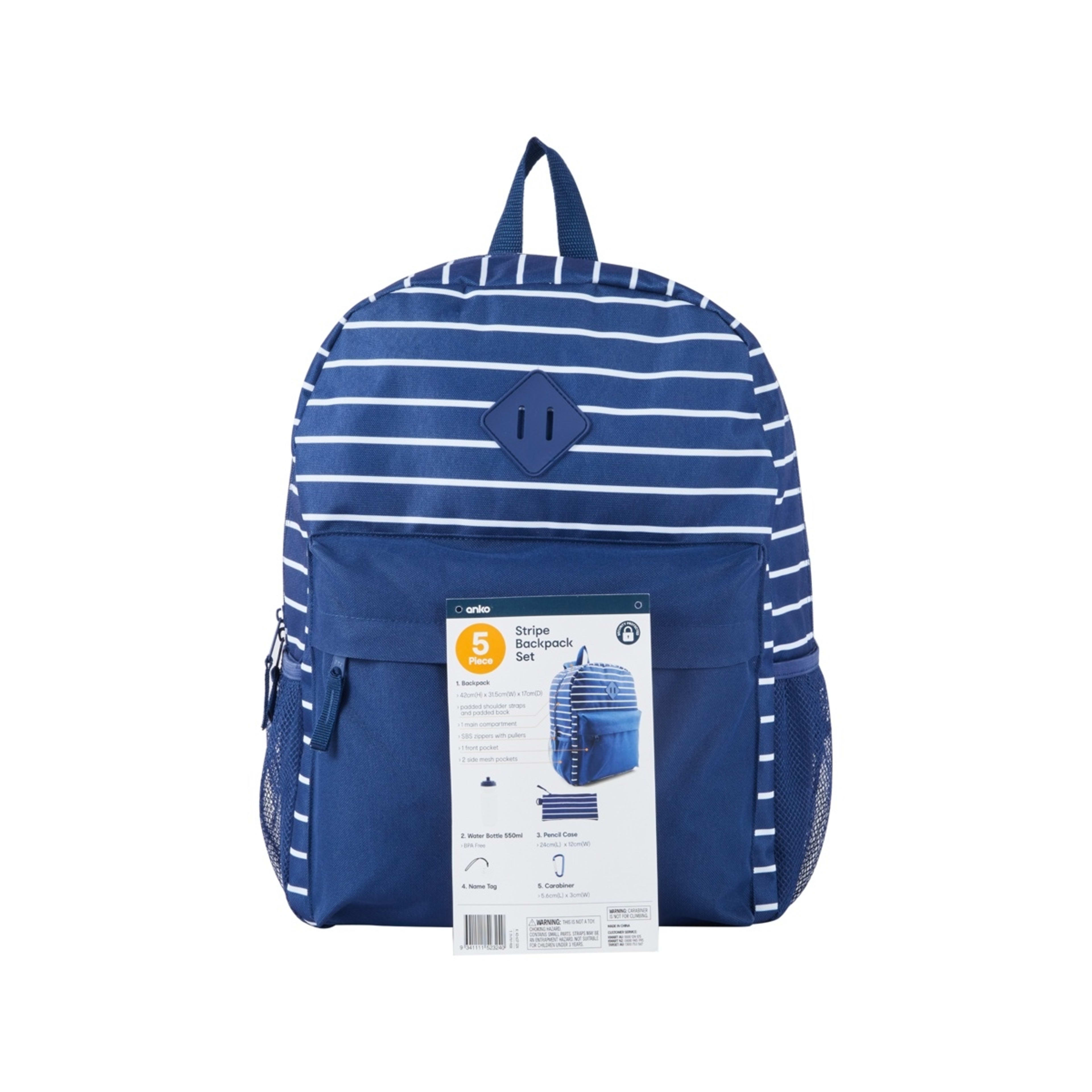 7 5 Piece Stripe Backpack Set, 7 of 7