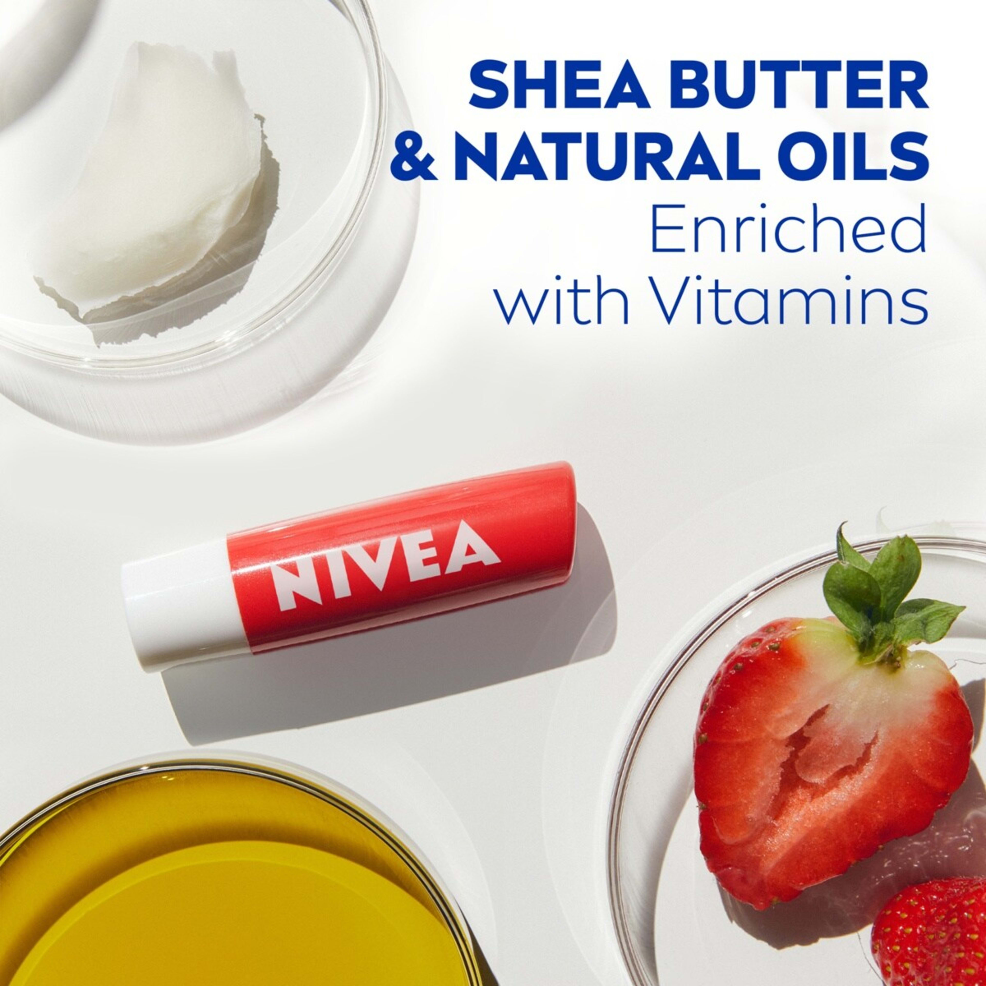 4 Nivea 24H Melt-in Moisture Caring Lip Balm 4.8g - Strawberry, 4 of 7