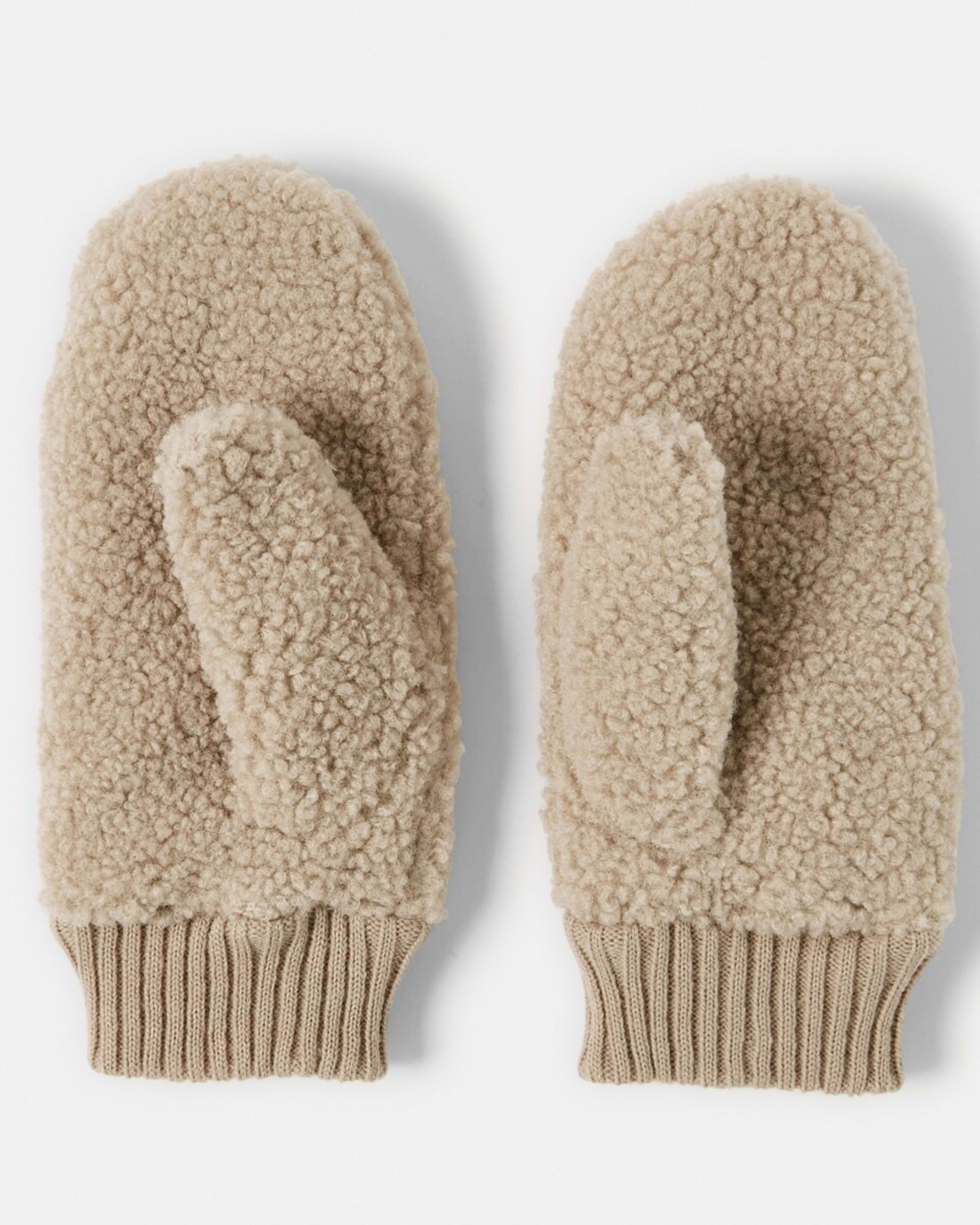 2 Teddy Rib Gloves Bone Beige, 2 of 4