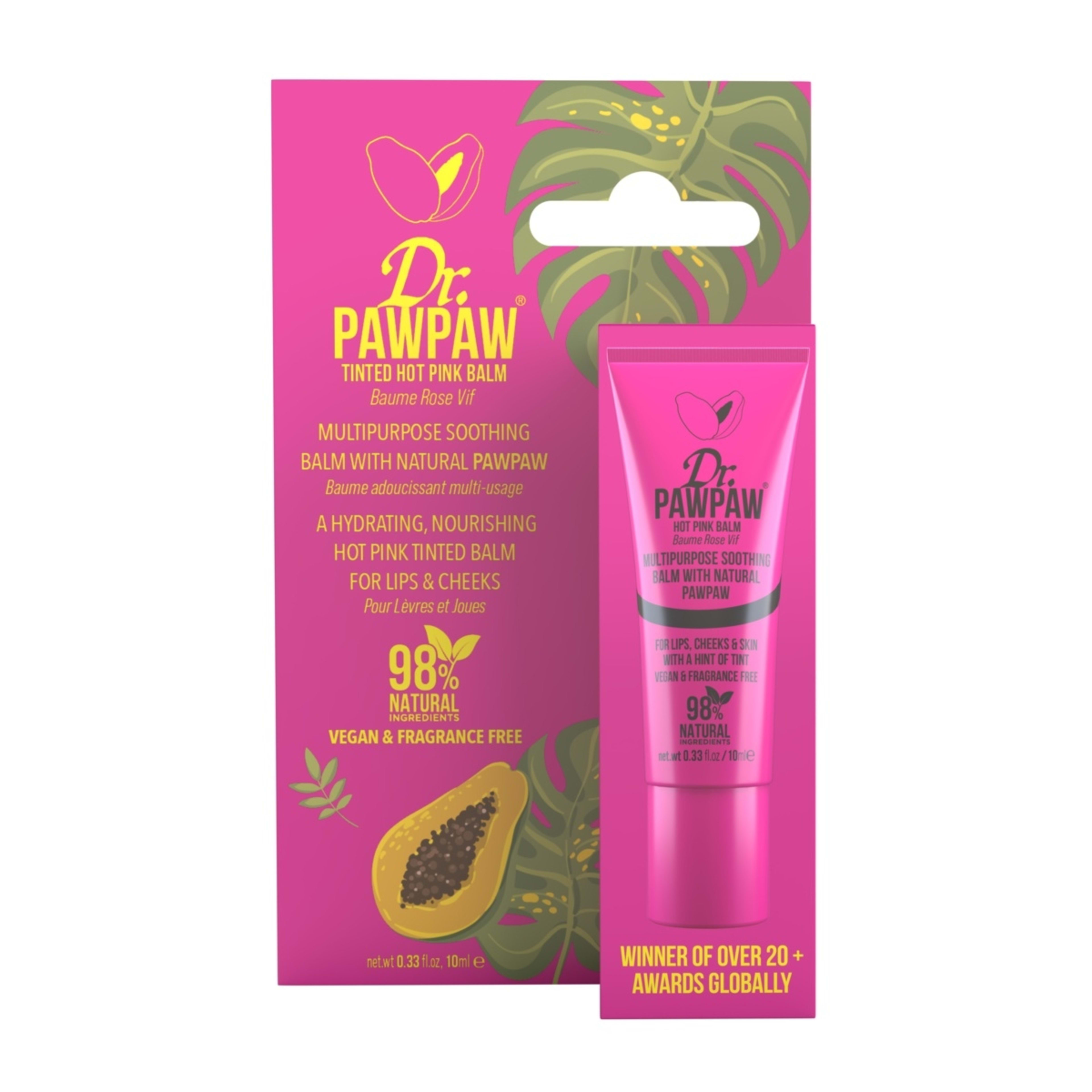 1 Dr. PAWPAW Tinted Hot Pink Lip Balm 10ml - Natural Pawpaw