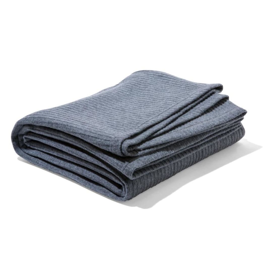 Ribbed Polar Fleece Blanket Double/Queen Bed, Grey Kmart NZ