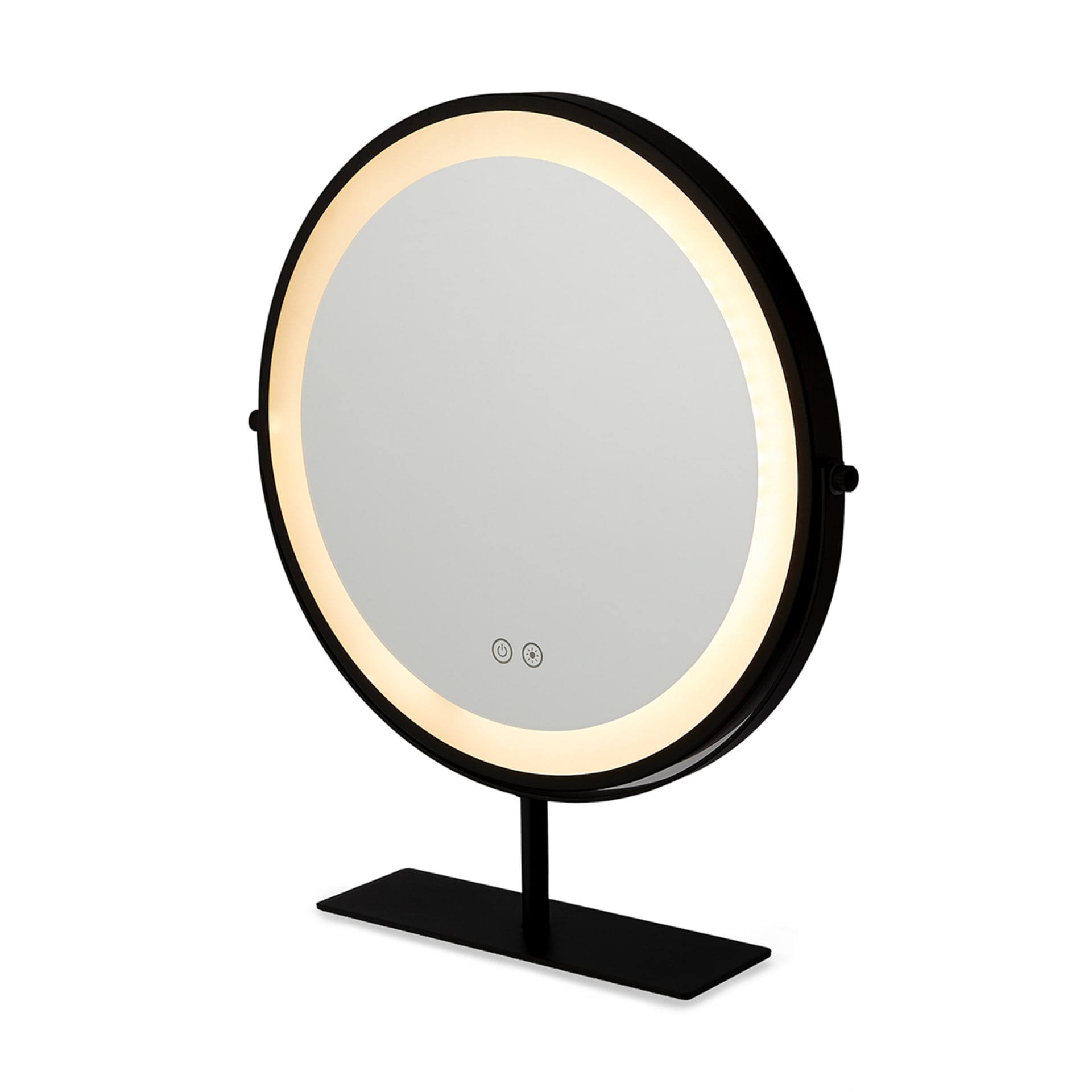 Round Black LED Mirror Kmart