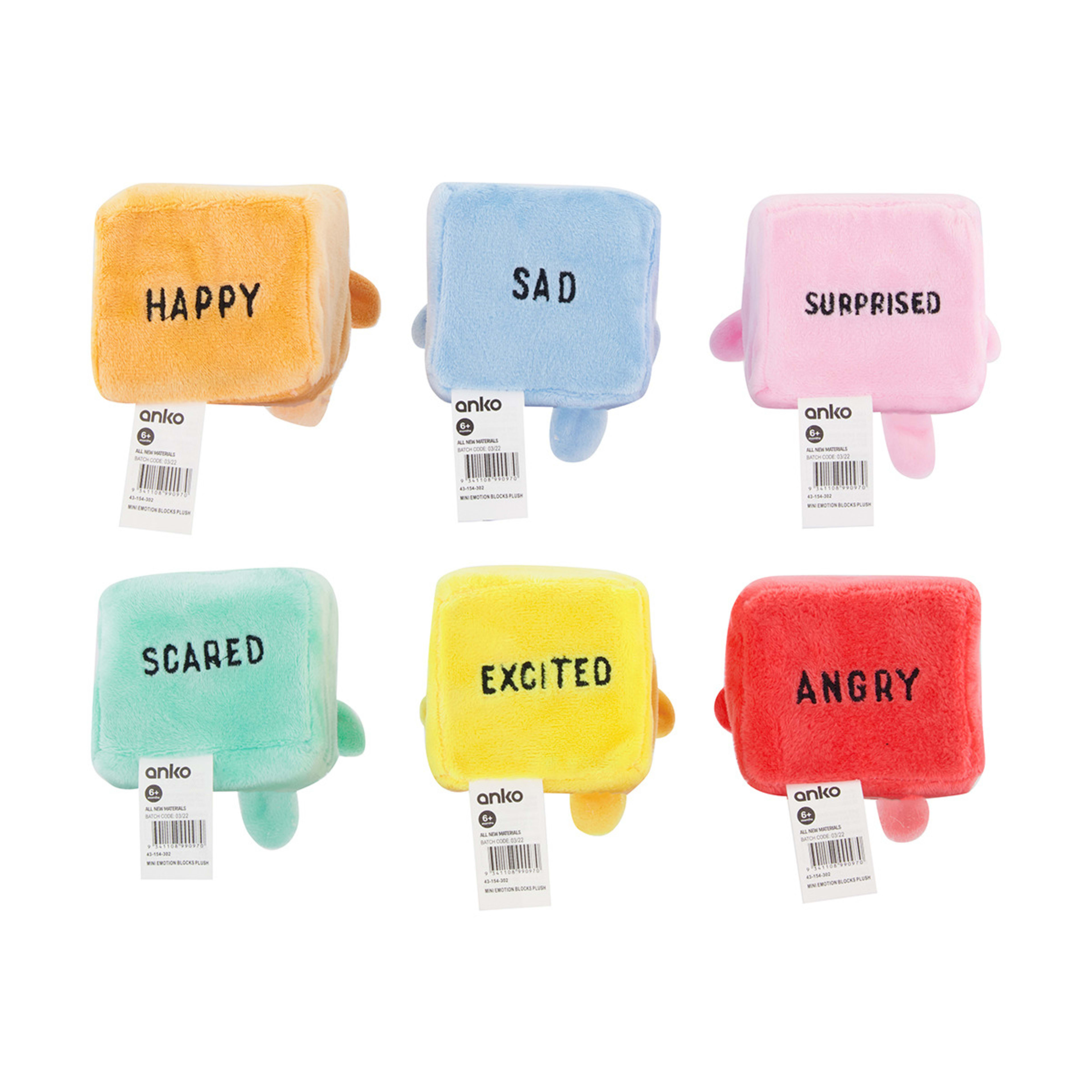 Mini Emotion Blocks Plush Assorted Kmart