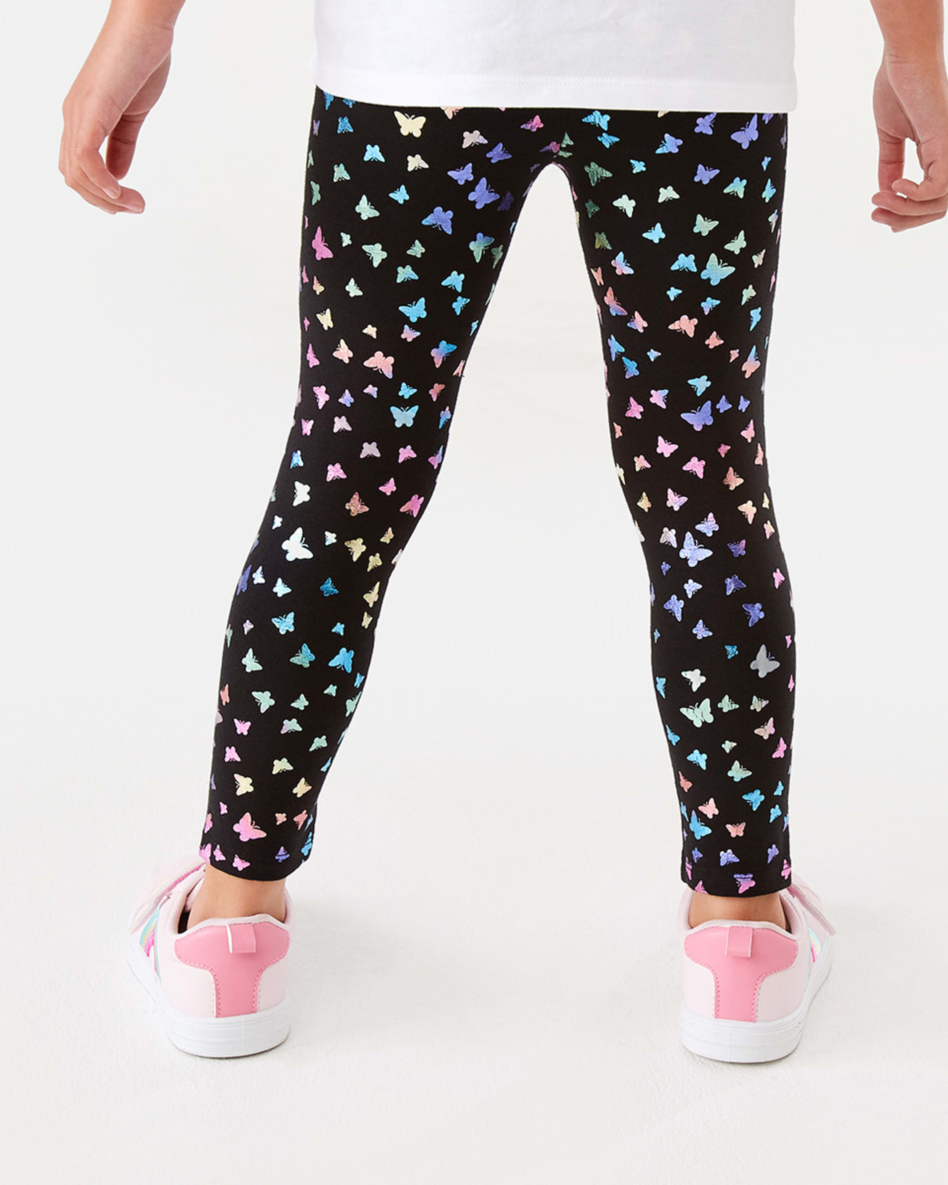 2 Foil Leggings Blk Bfly, 2 of 8