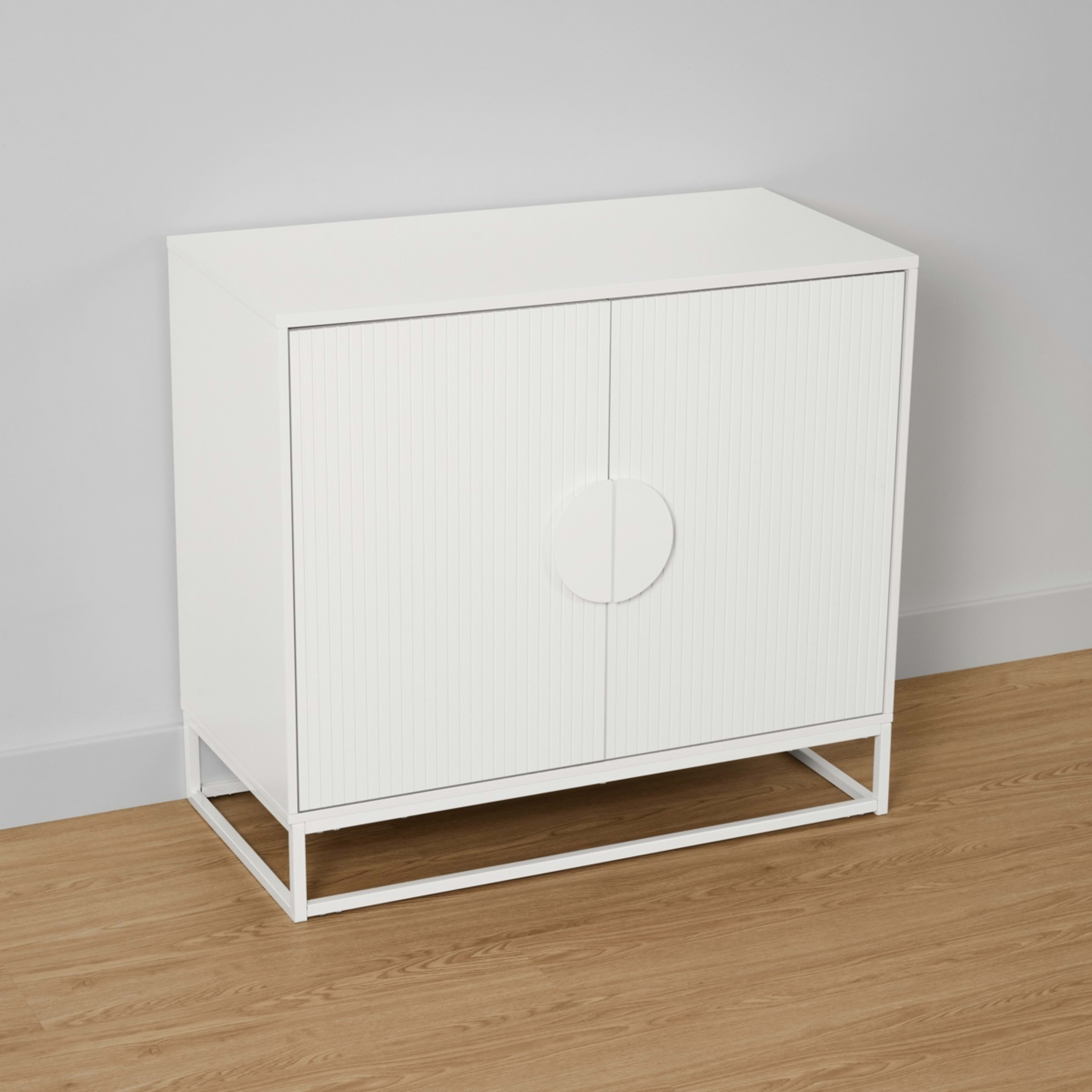 4 Stevie Ribbed Cabinet - White, 4 of 10