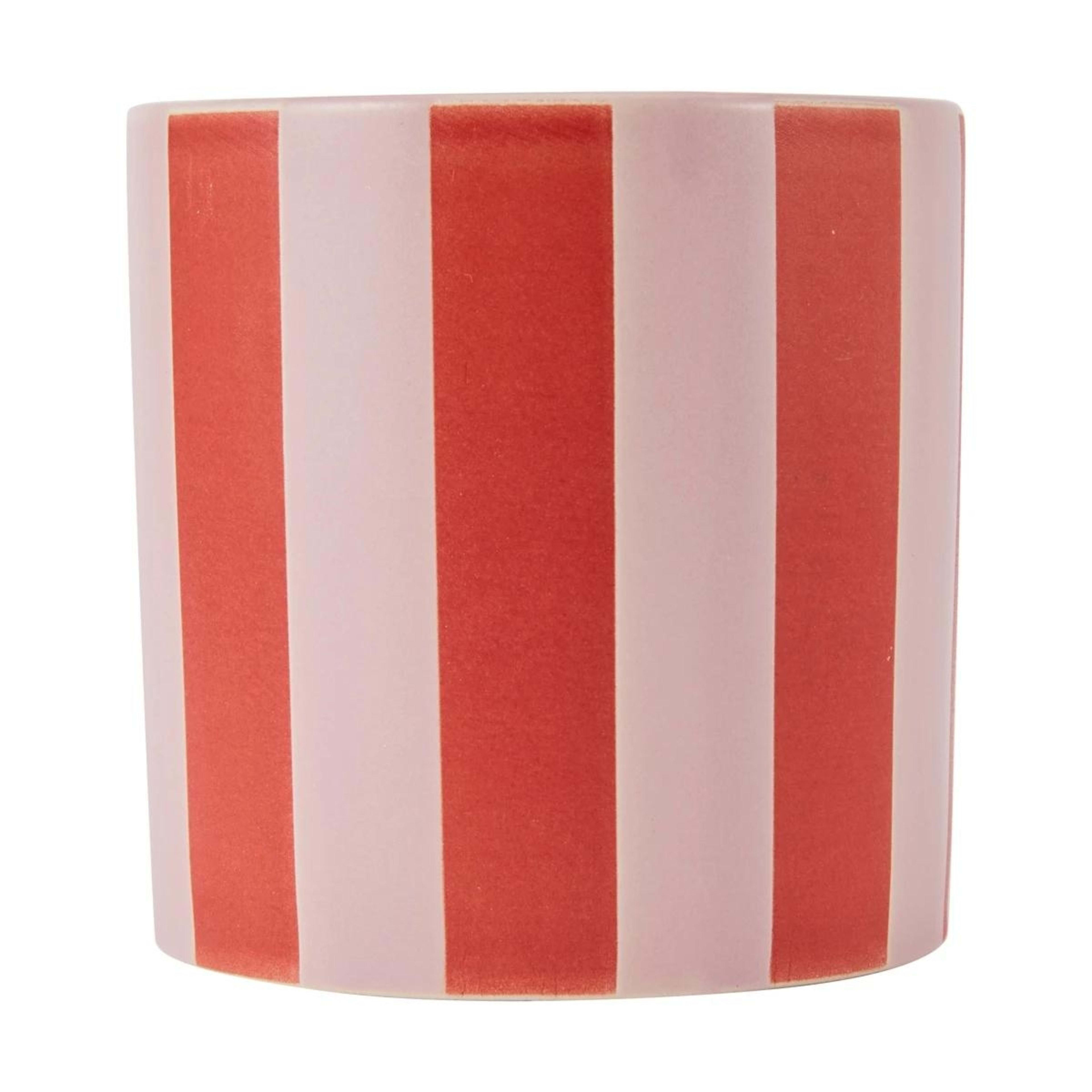 1 Lemon and Berry Red Stripe Ceramic Candle