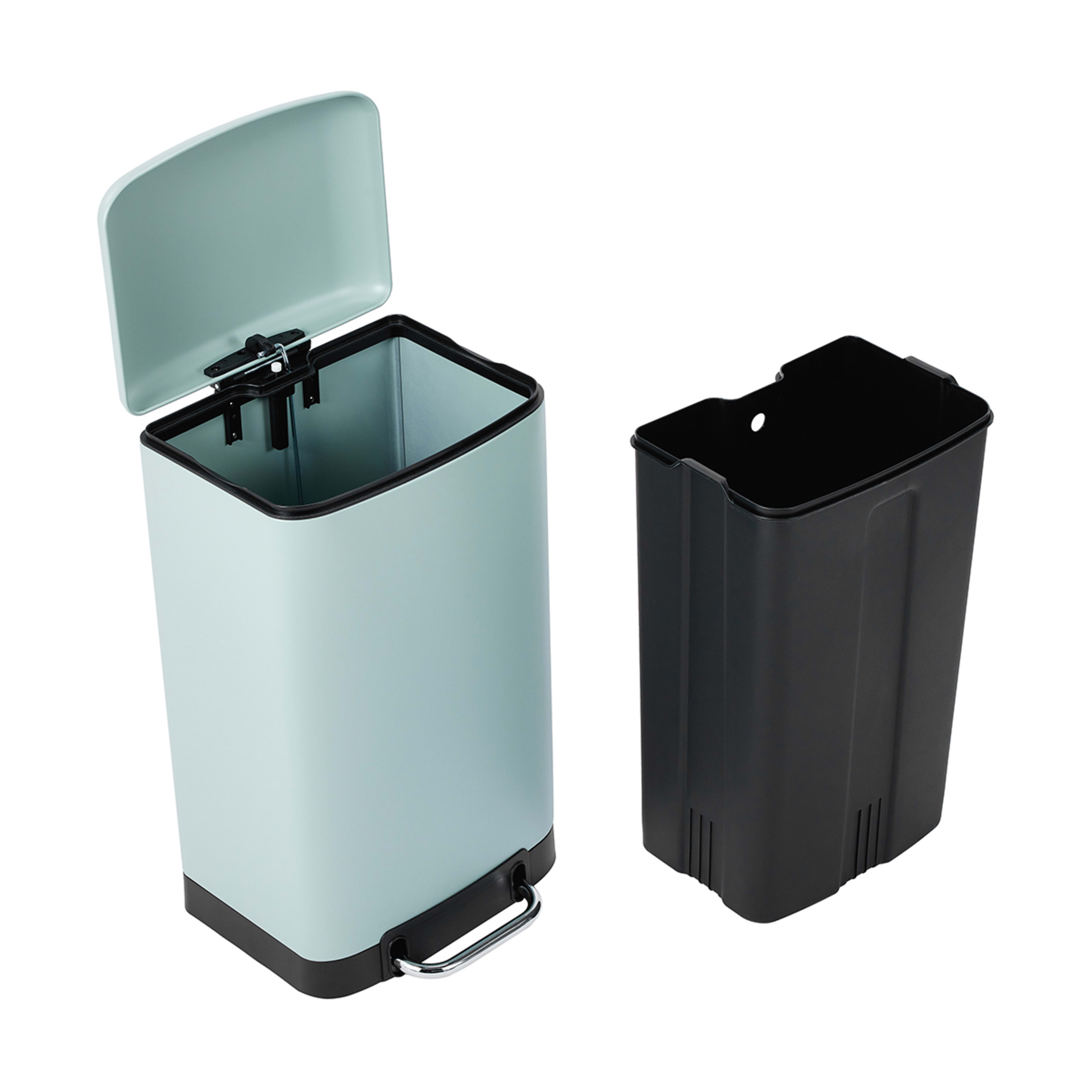 30L Sage Rectangular Pedal Bin Kmart NZ