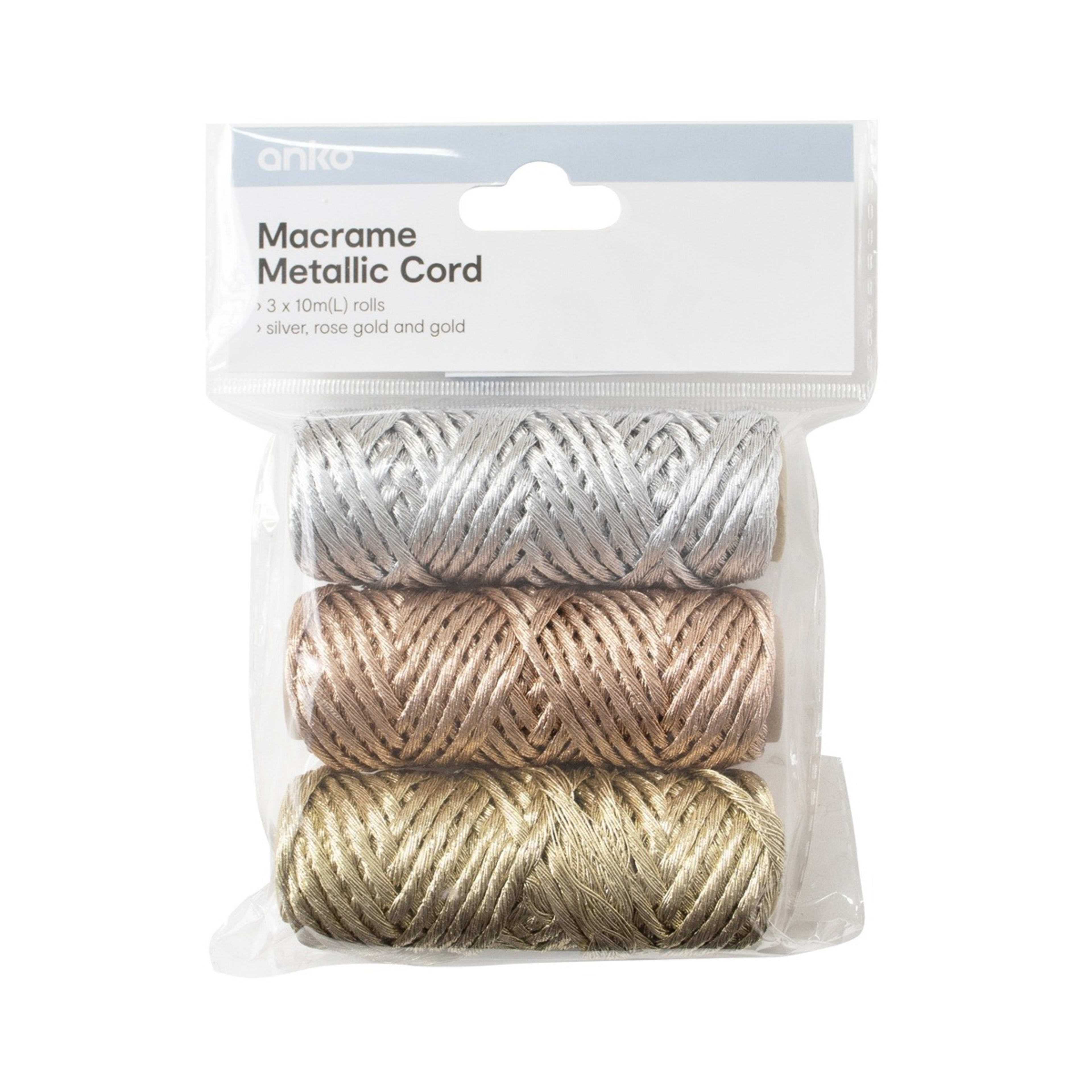 1 3 Pack Macrame Metallic Cord, 1 of 3