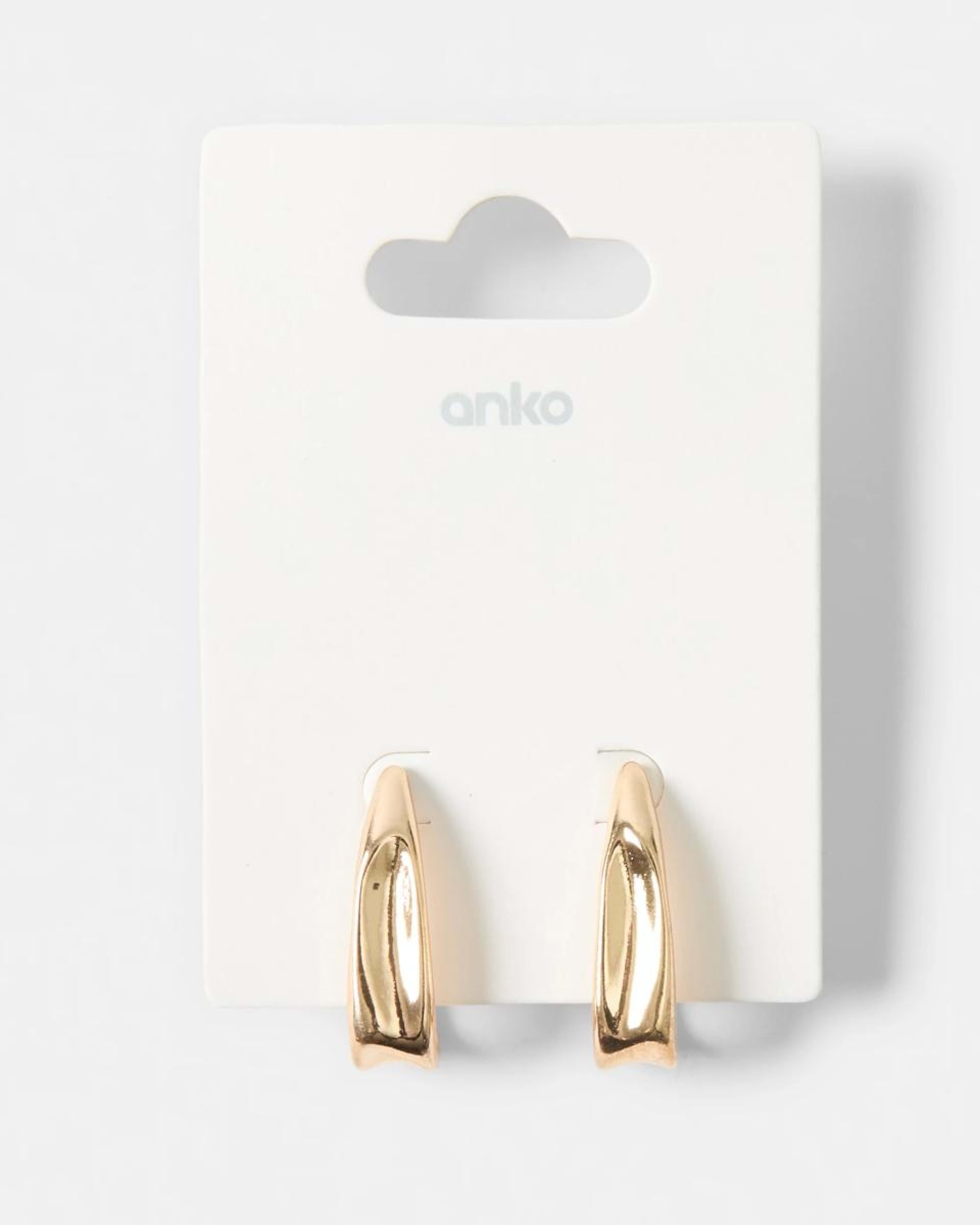 5 Molten Angular Hoop Earrings - Gold Tone Gold, 5 of 5