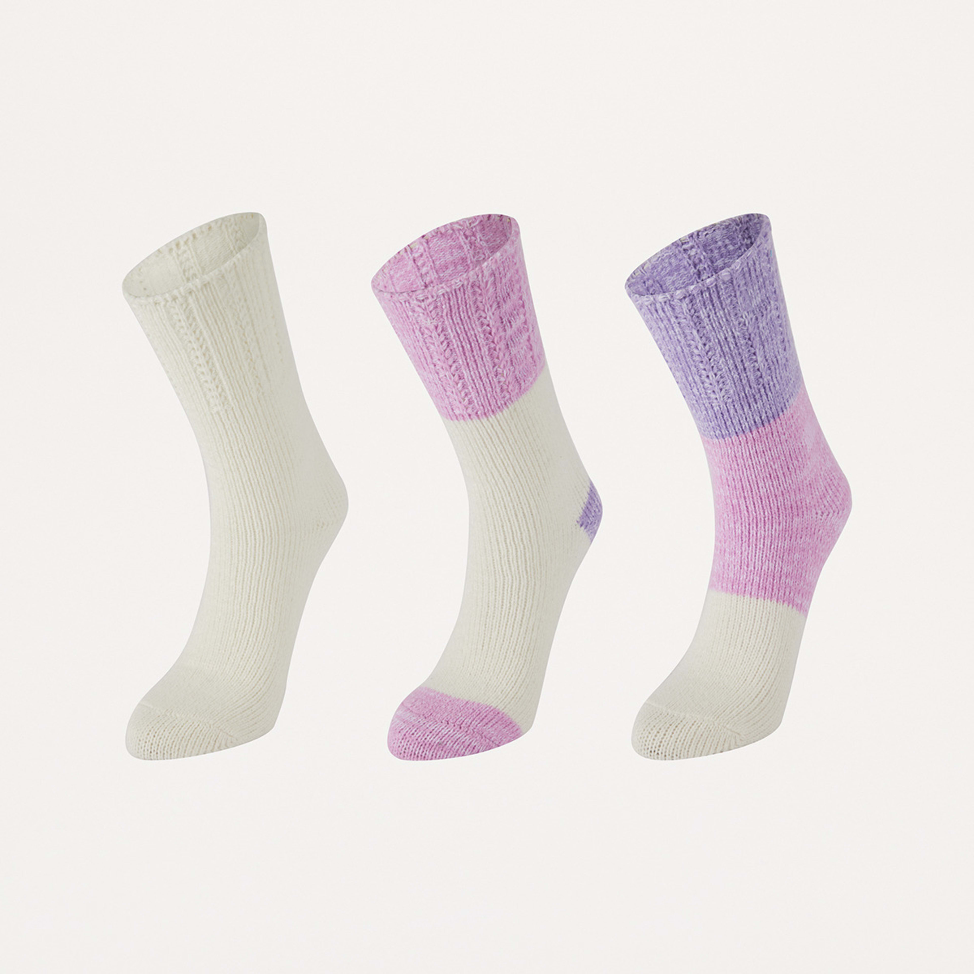 1 3 Pack Boot Socks Lav Pink, 1 of 3