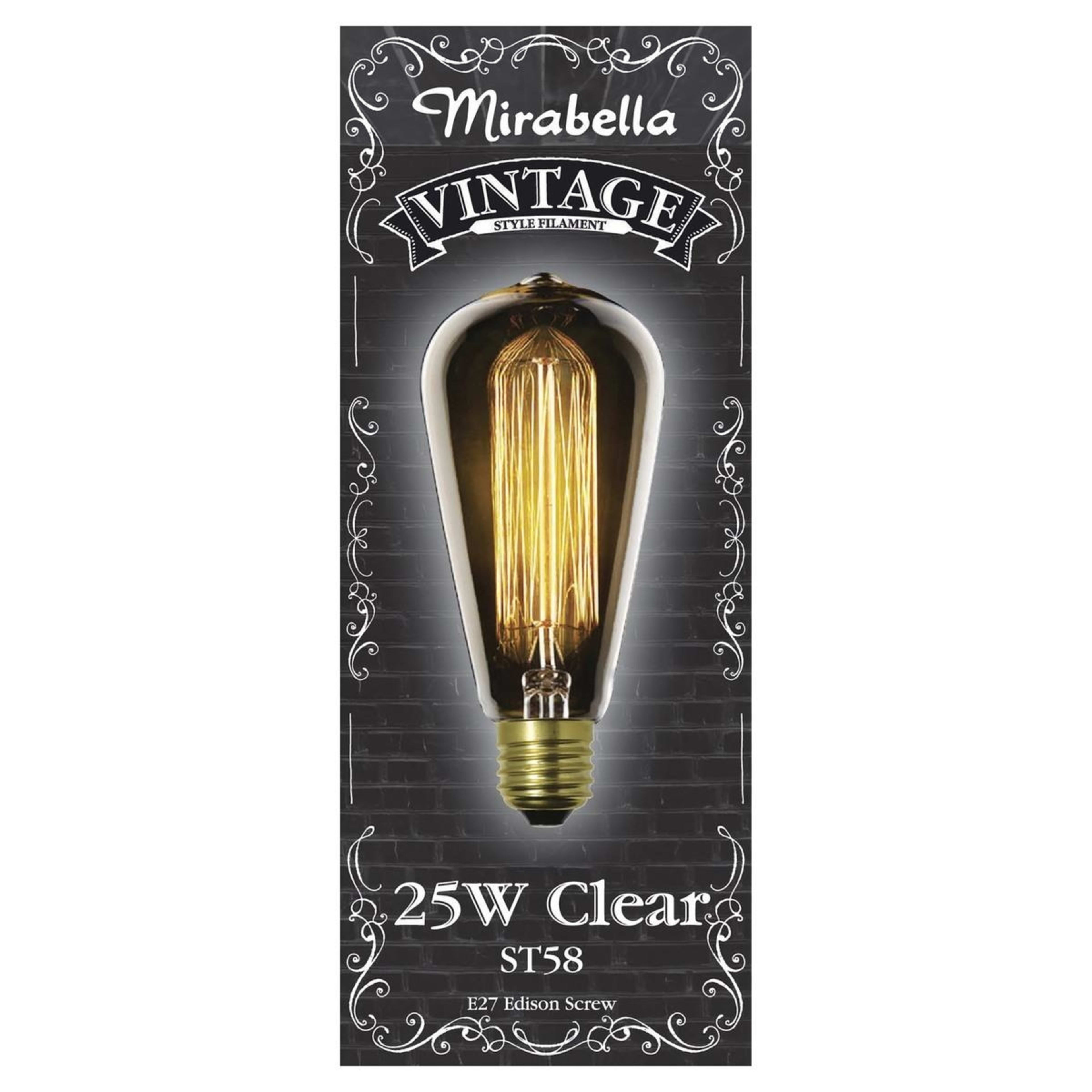 1 Mirabella E27 ST58 25W Vintage Style Filament Bulb