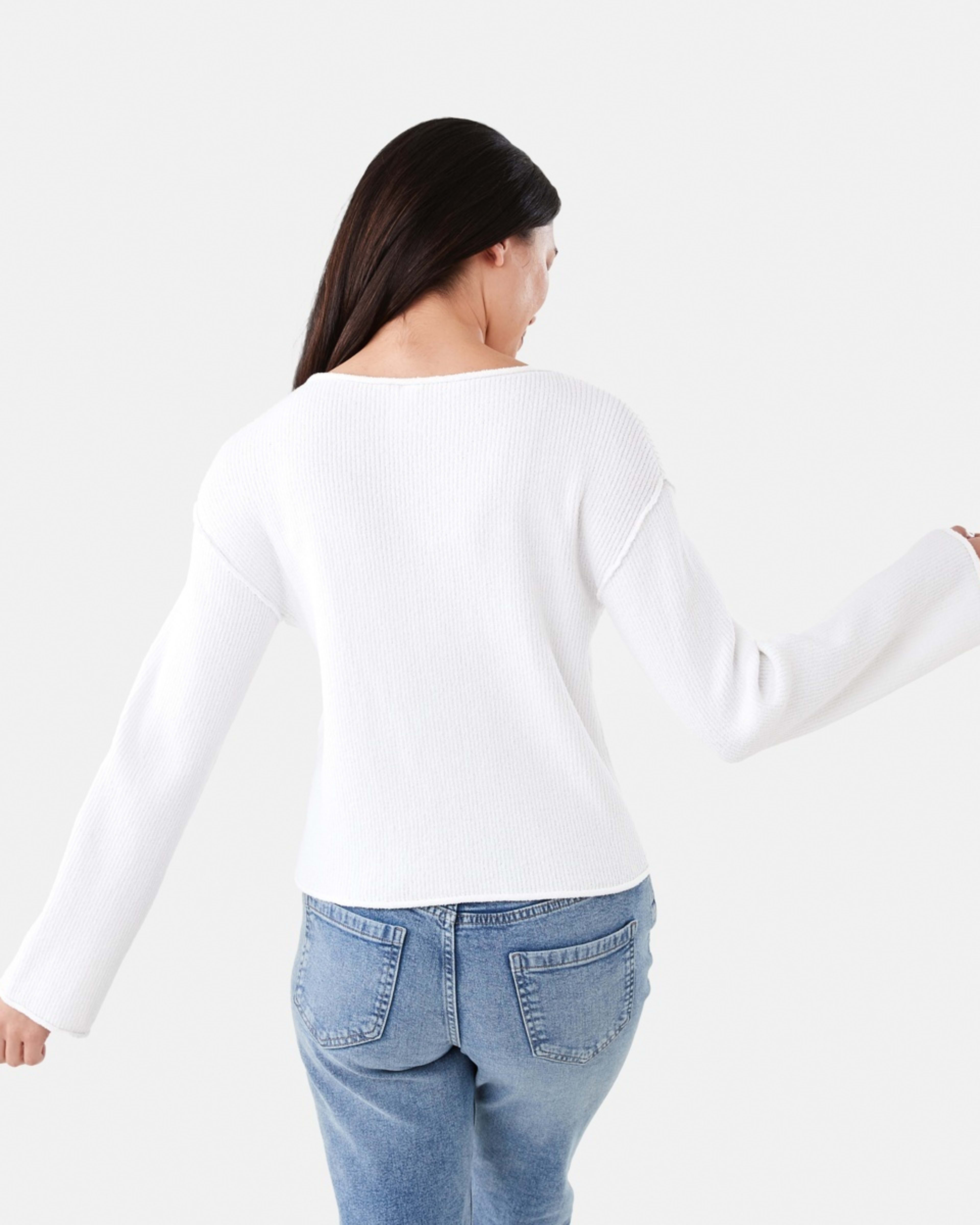 3 Textured Boat Neck Jumper WHITE, 3 of 6