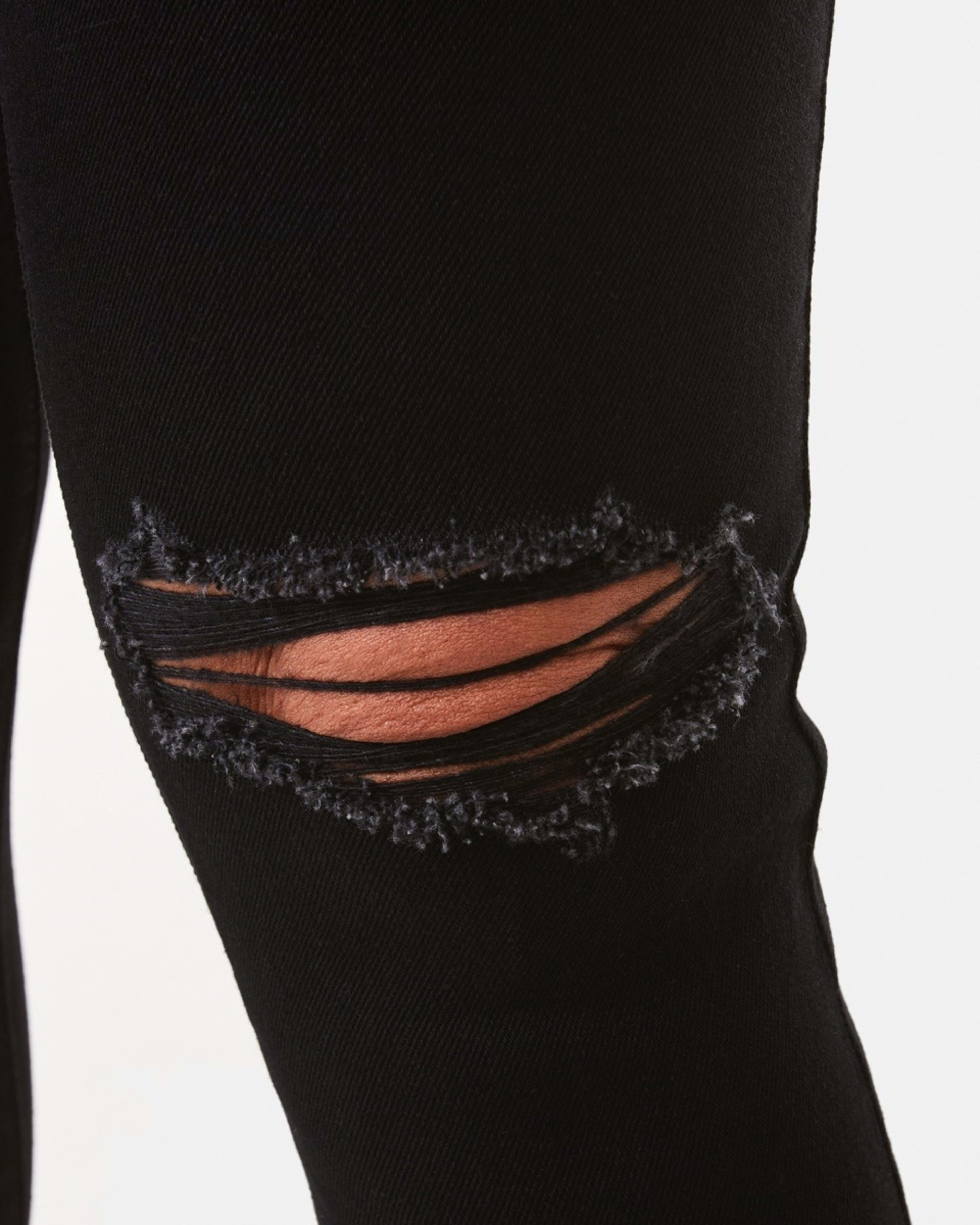 5 3/4 Distressed Skinny Jeans Black Wash, 5 of 5