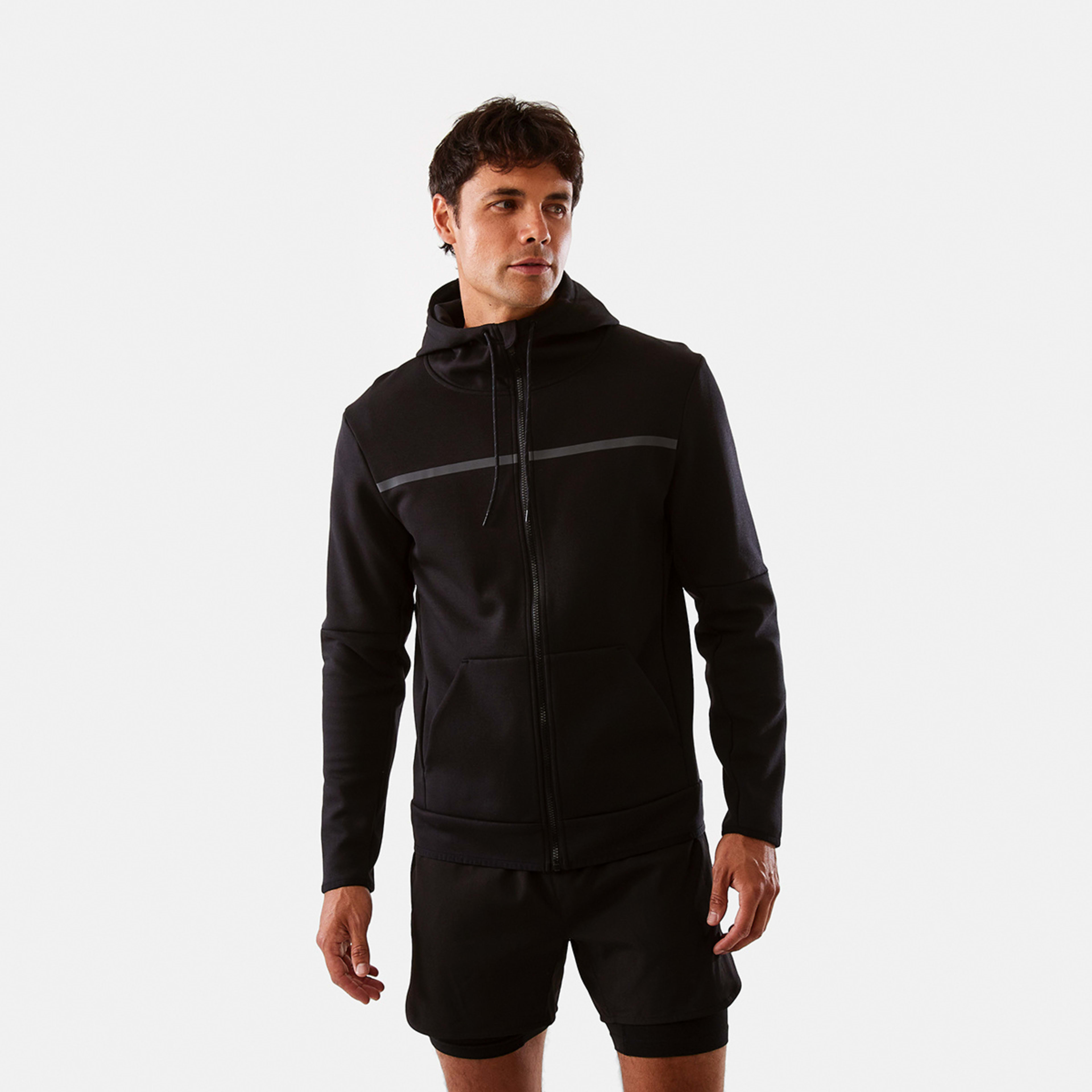 2 Active Mens Sports Hoodie Black, 2 of 7