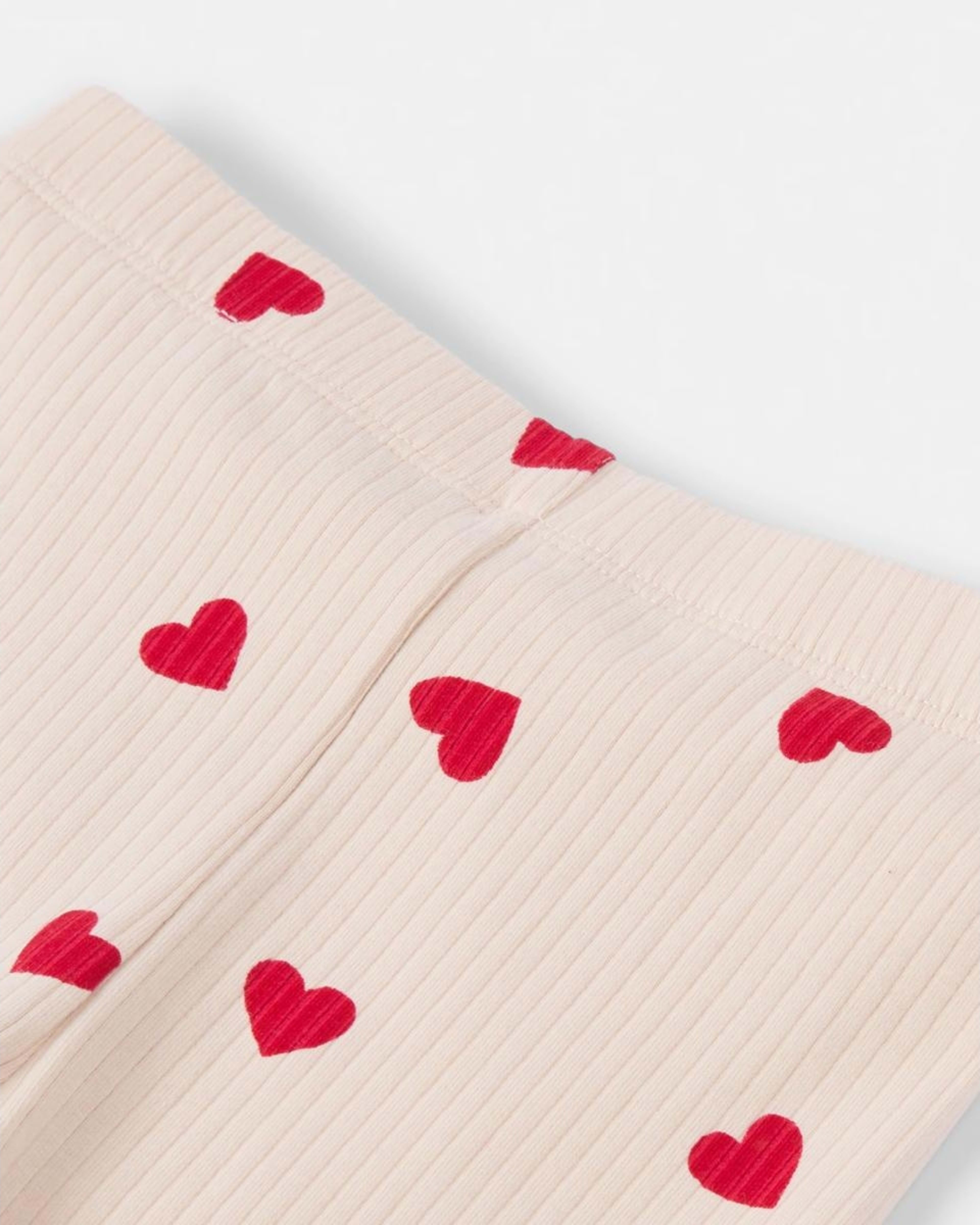 6 Lantern Sleeve Rib Leggings Set Red Hearts, 6 of 6