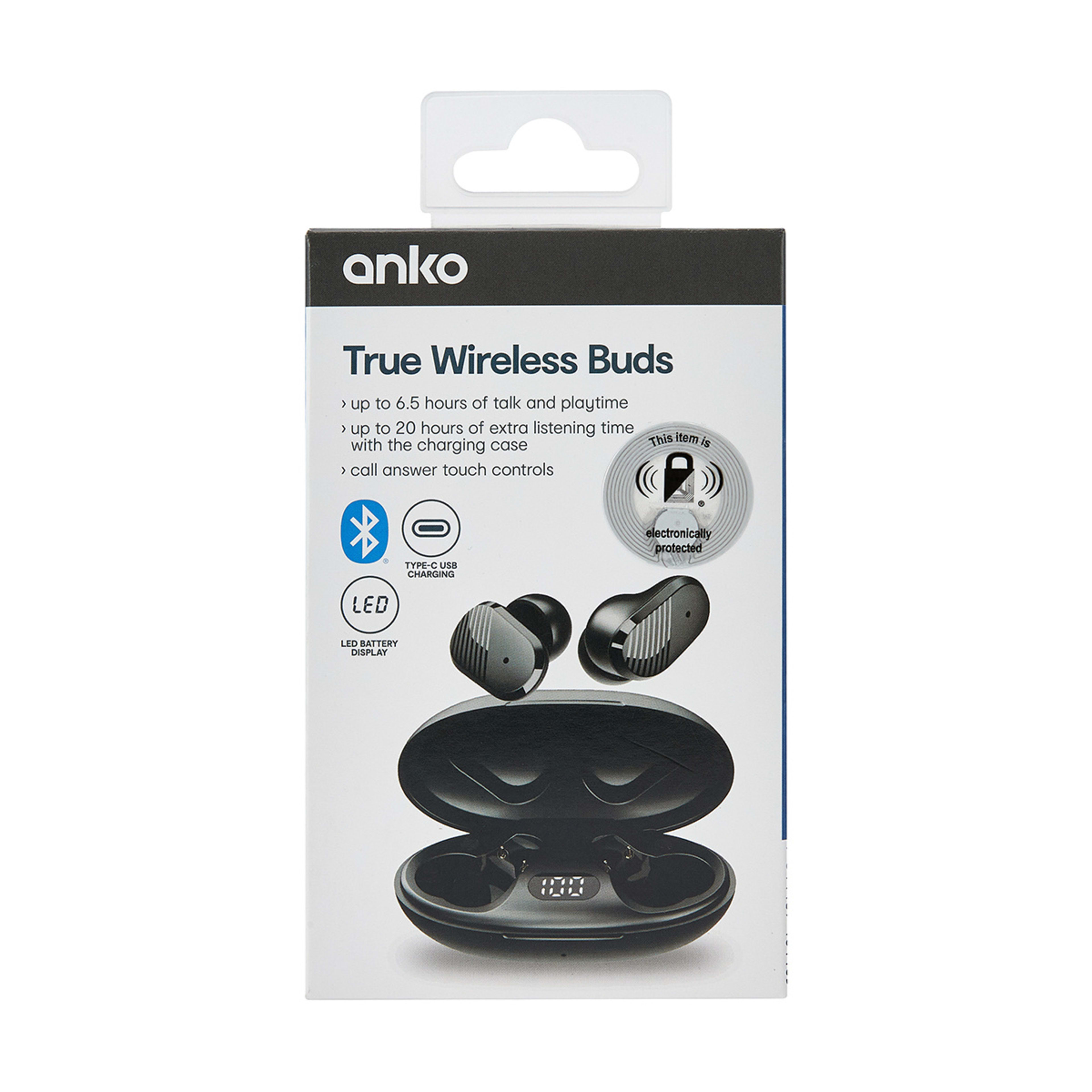 True Wireless Buds with Battery Level Display Kmart