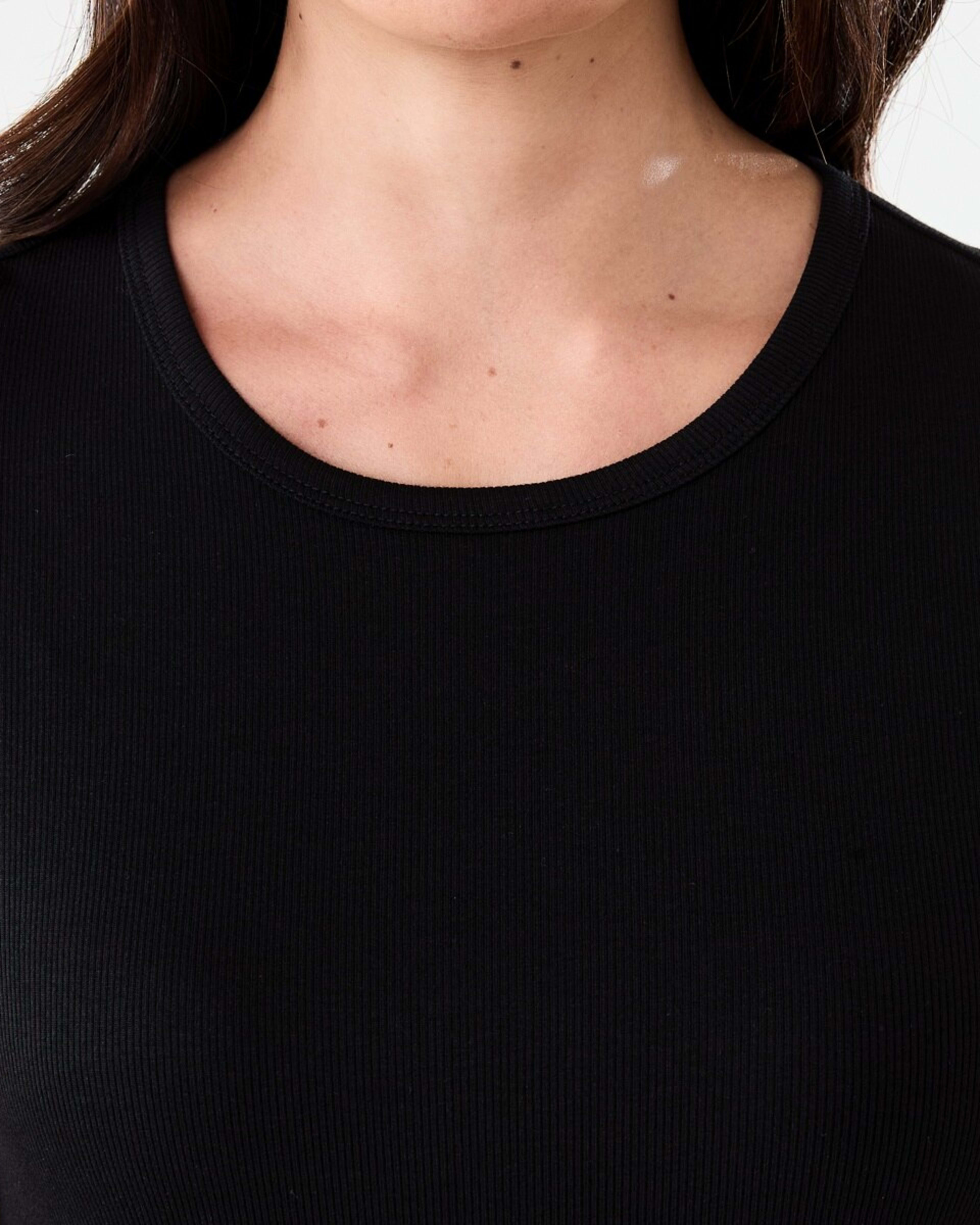5 Short Sleeve Rib Crew Neck T-shirt Black, 5 of 5