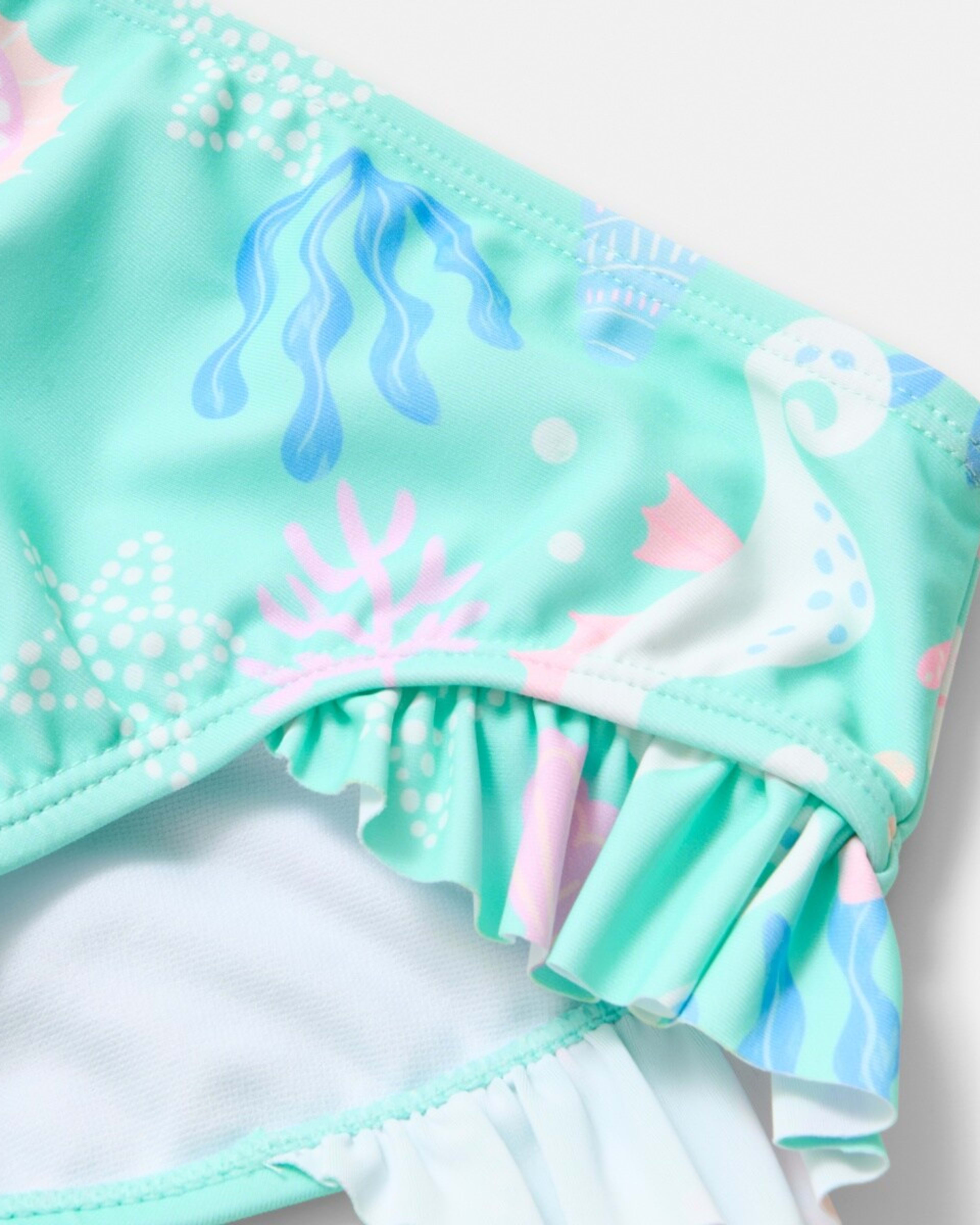 10 2 Piece Long Sleeve Rash Swim Set OCEAN TREASURES ARUBA BLUE, 10 of 10