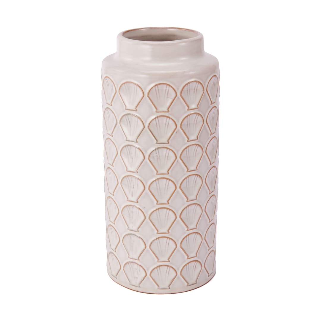 Ceramic Shell Embossed Vase Kmart