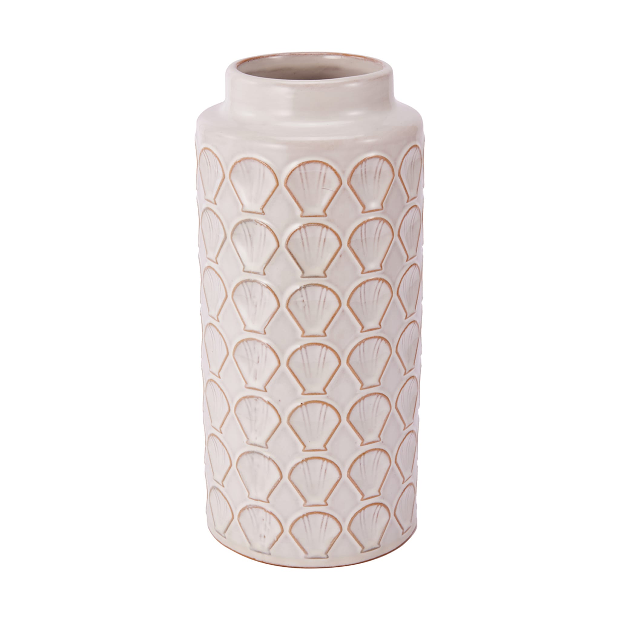 Ceramic Shell Embossed Vase Kmart