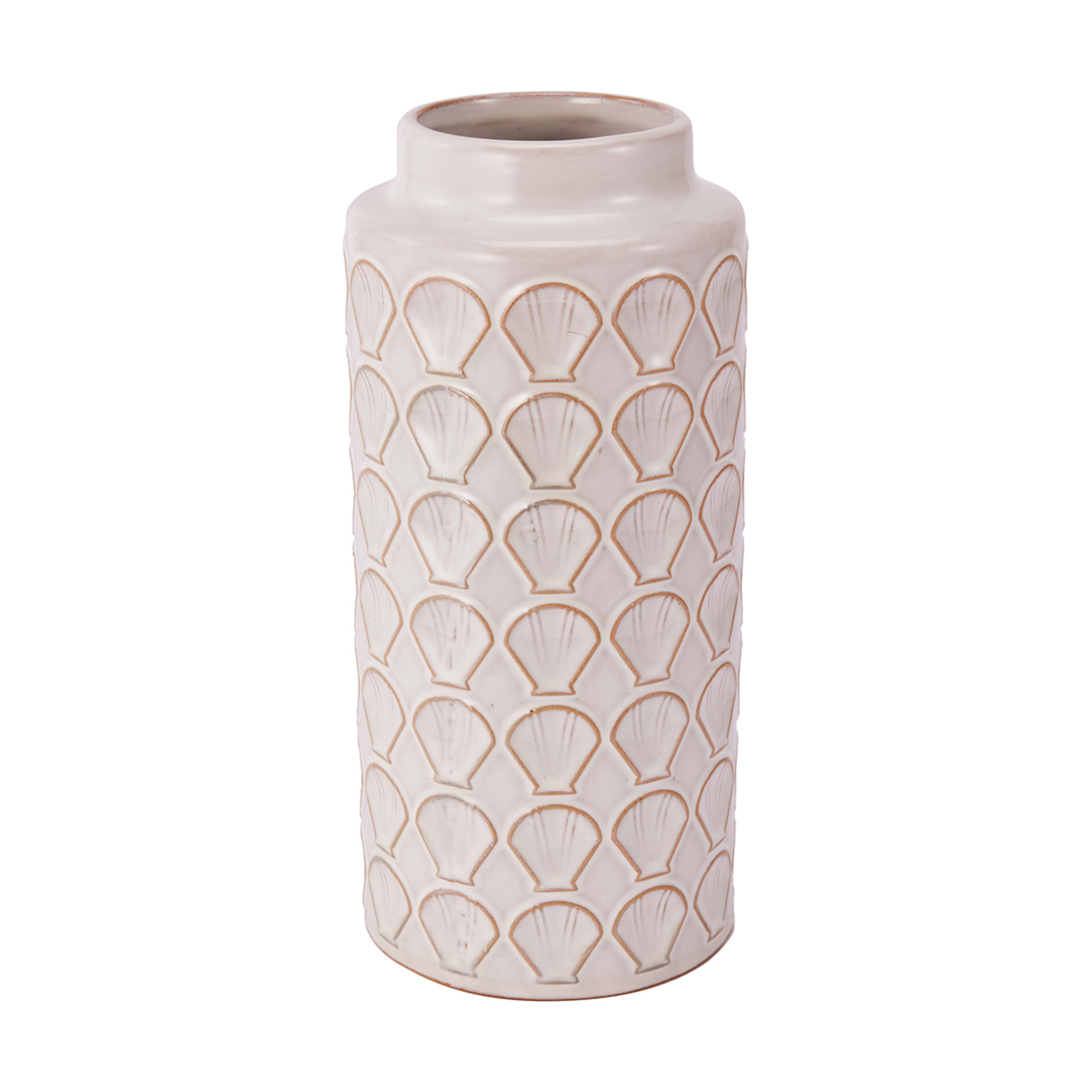Ceramic Shell Embossed Vase Kmart