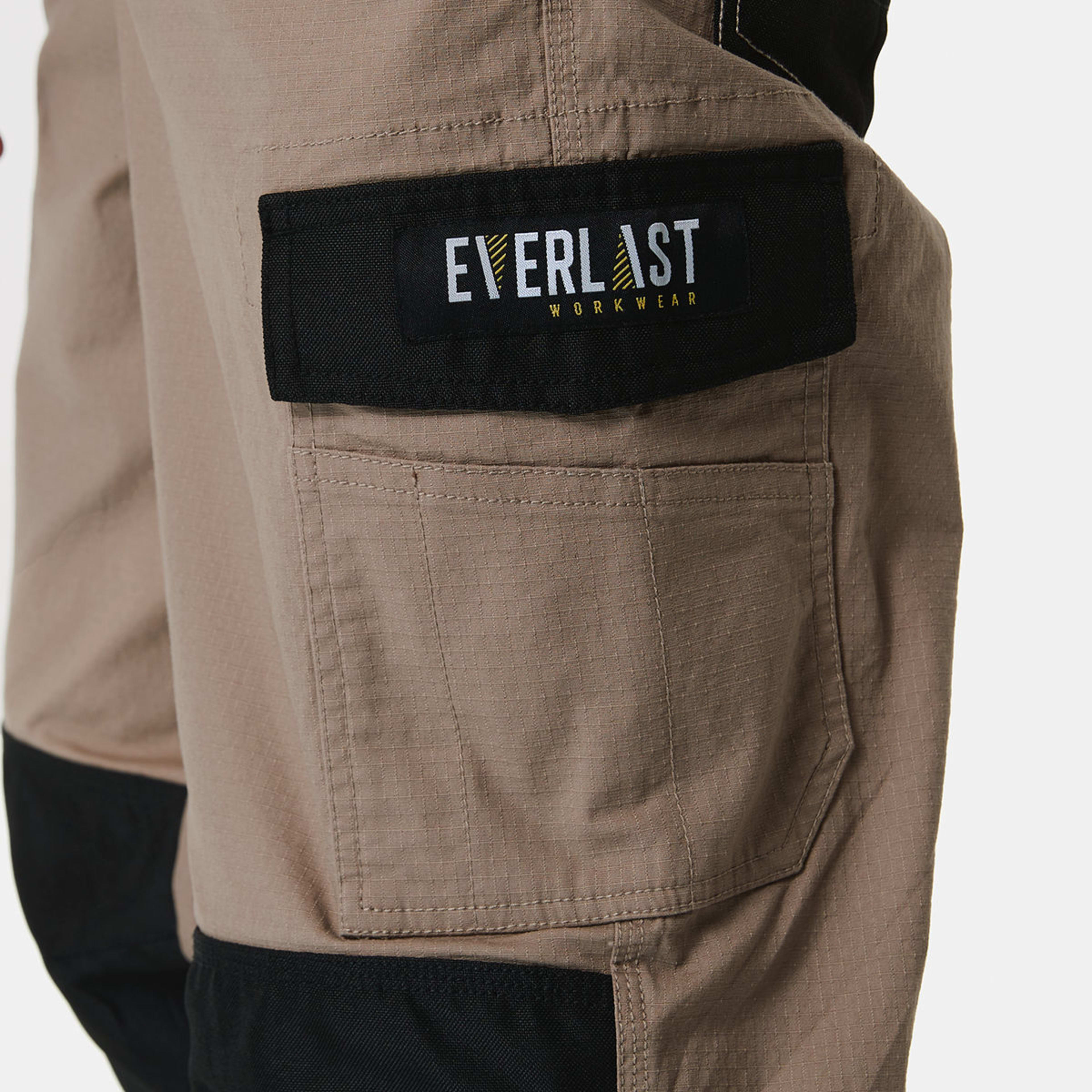 4 Everlast Mens Workwear Cargo Pants Beige, 4 of 7