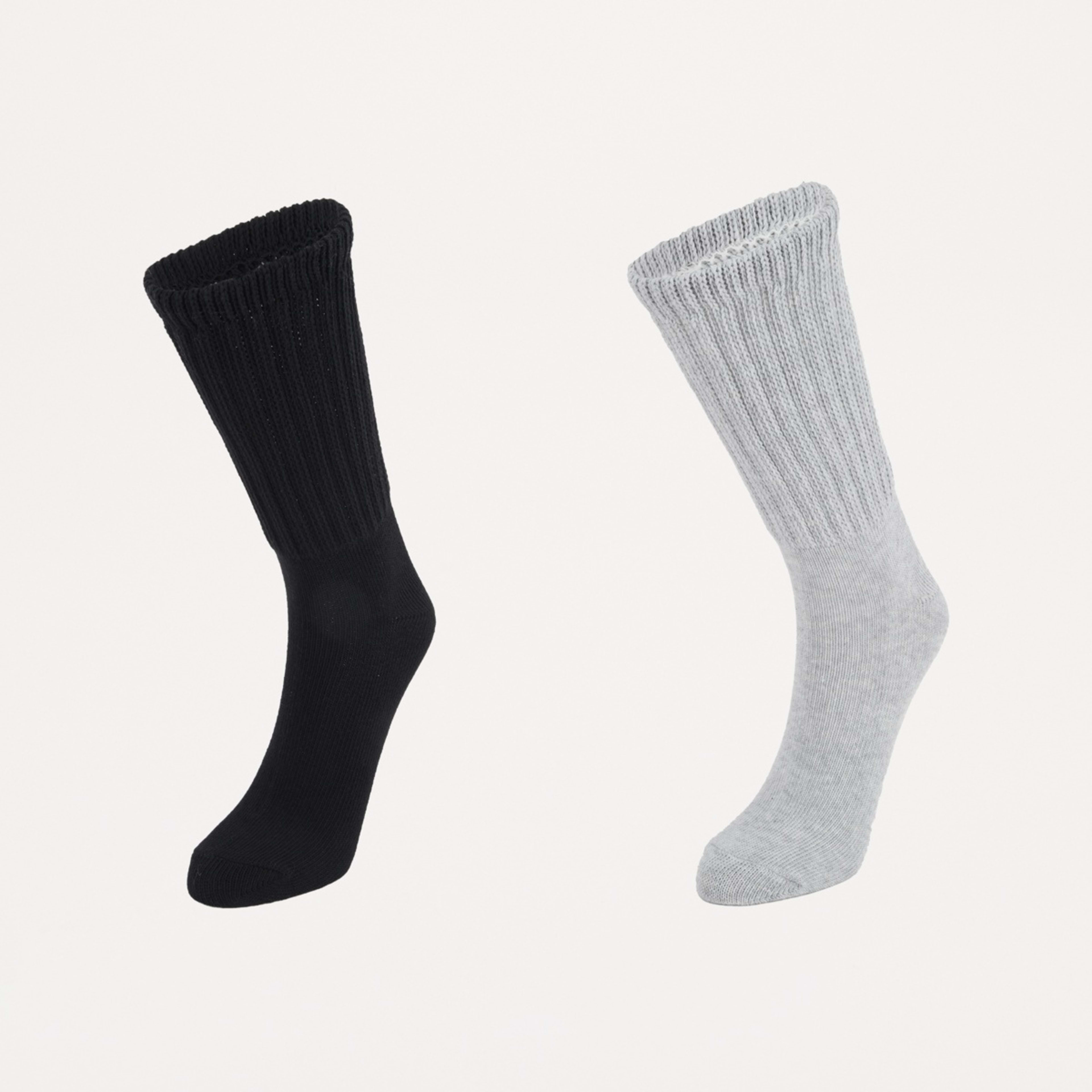 1 2 Pack Slouch Socks Grml Blk, 1 of 3