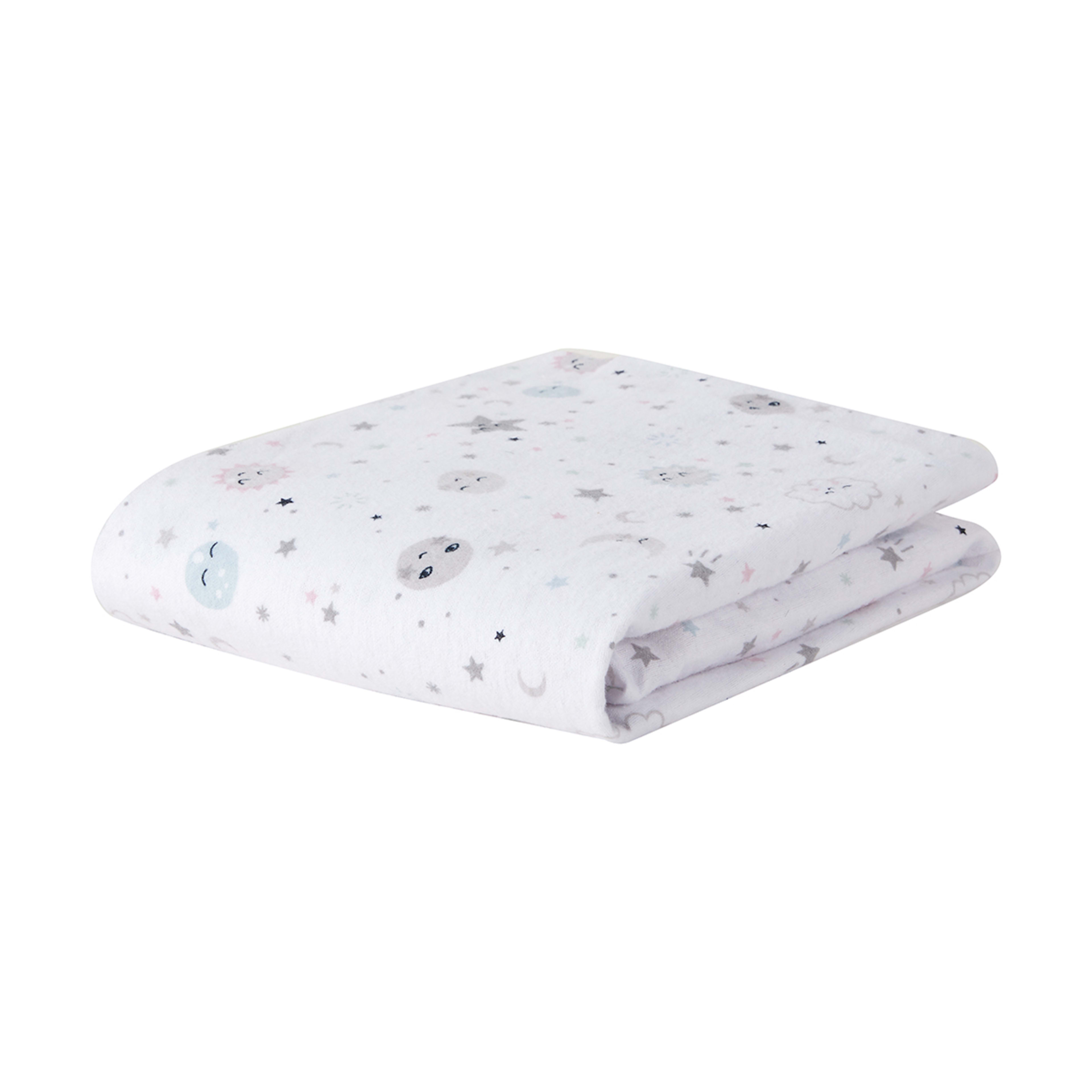 2 Pack Flannelette Cotton Fitted Cot Sheets Galaxy Kmart