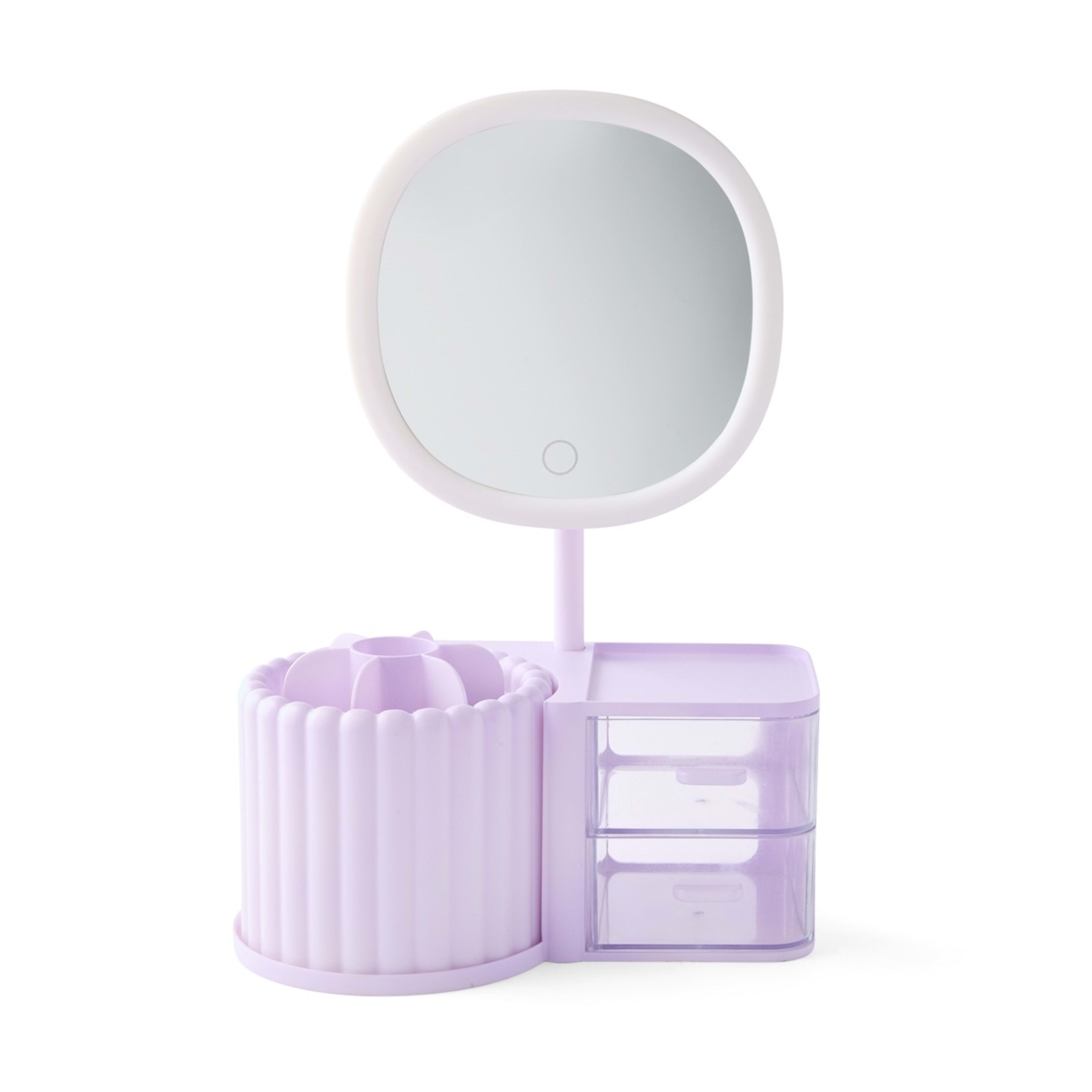 5 Cosmetic Organiser with Mirror - Lilac, 5 of 10