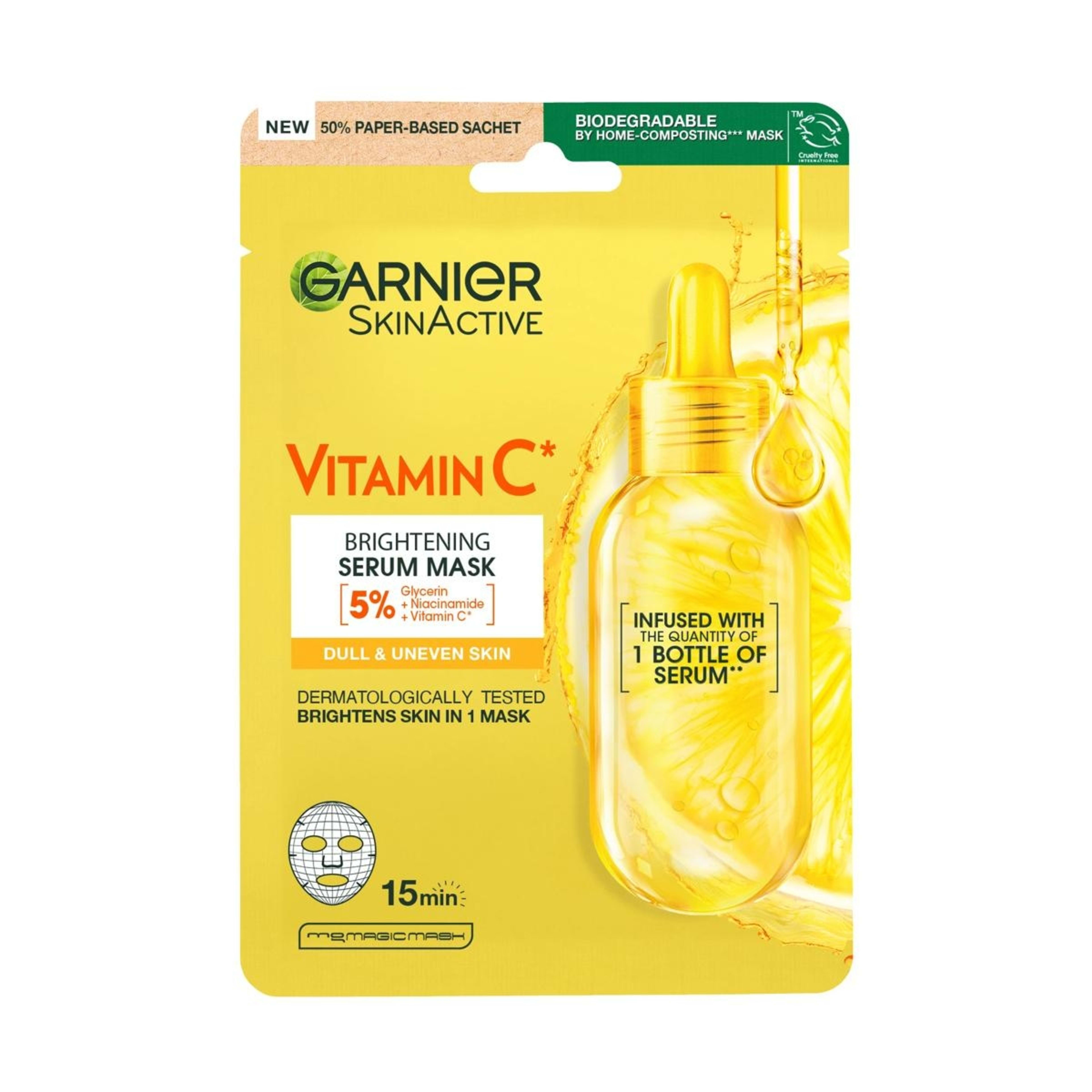 1 Garnier SkinActive Sheet Mask - Vitamin C and Hyaluronic Acid